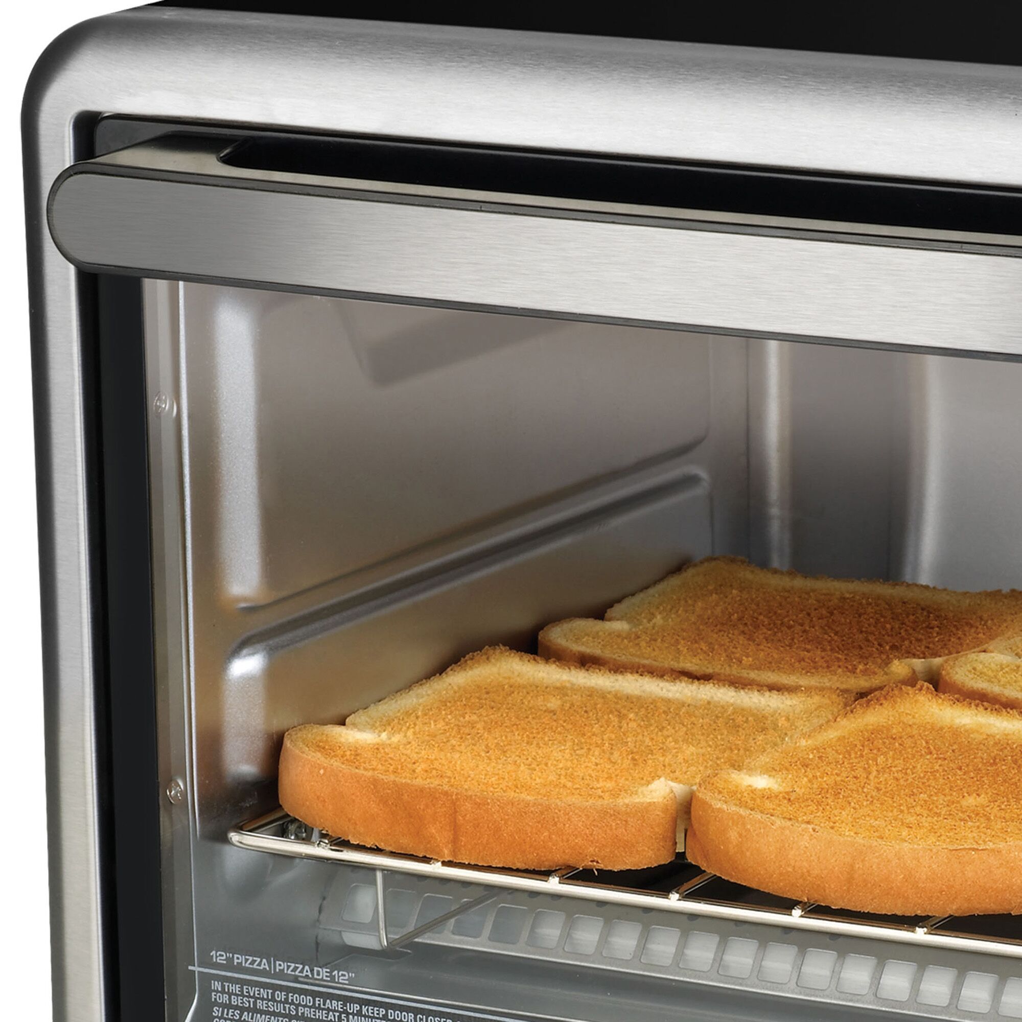 Countertop Toaster Oven with bread inside.
