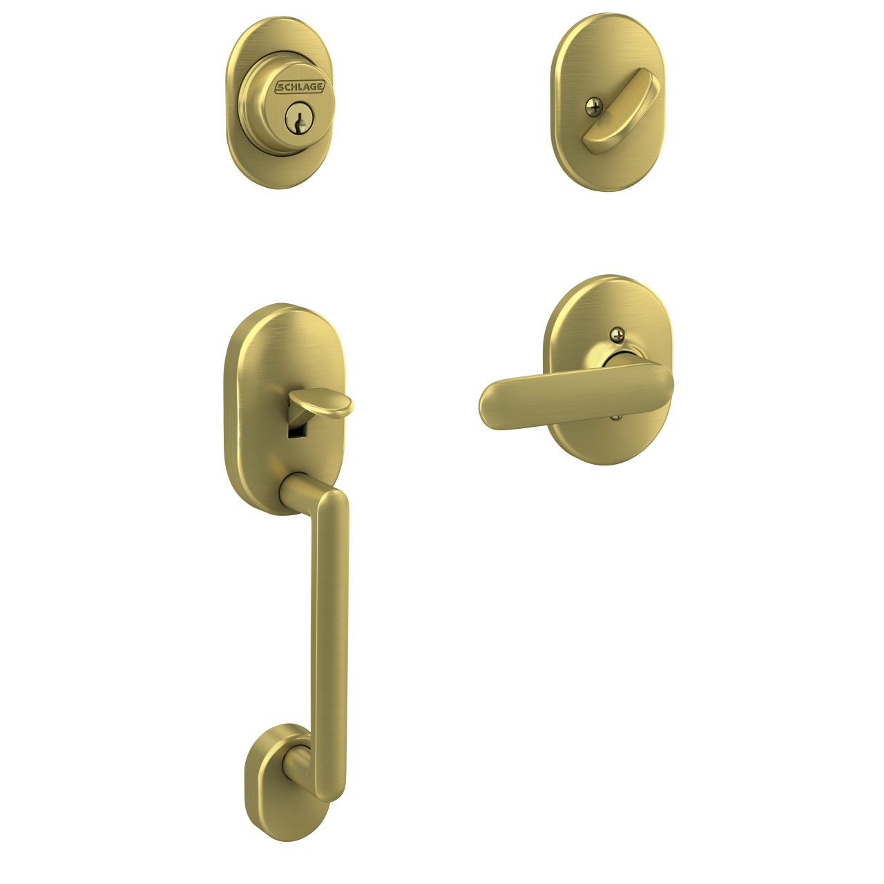 Single Cylinder Handleset and Davlin Lever with Remsen Trim