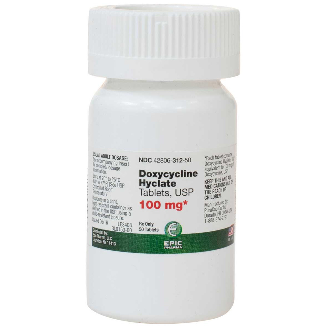 Doxycycline 100mg Tablets - 50/Bottle