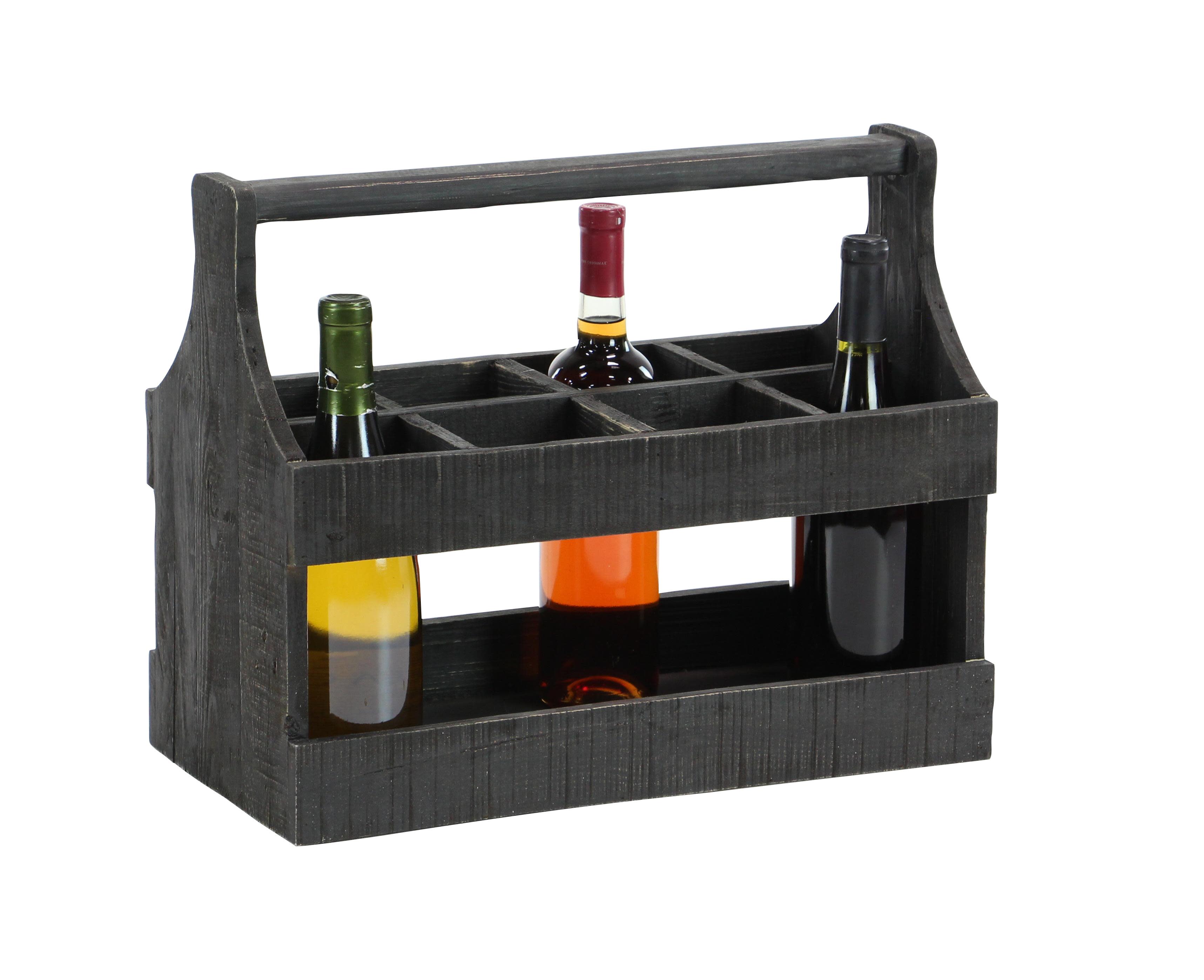 Black Wood  Wine Holder, 18\" x 9\" x 15\"(pack 2)