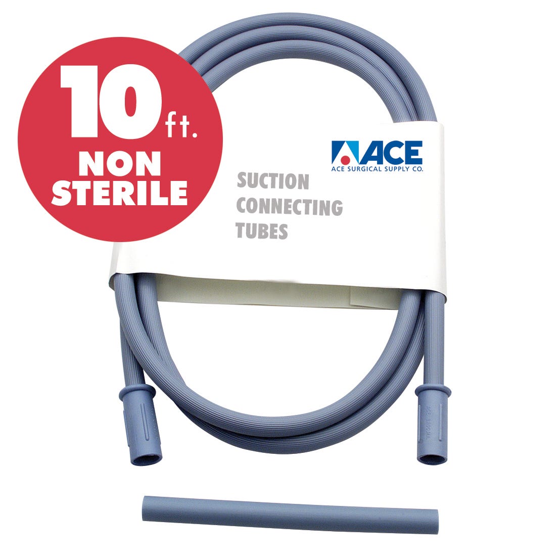 ACE Suction Connection Tubing NS -Opaque Blue with Adapter , 10' long, 1/4" I.D. -50/Case