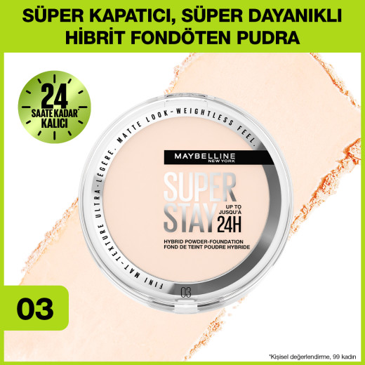 maybelline new york superstay hibrit pudra-fondöten - 03 