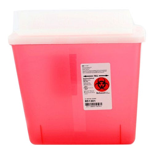 Sharps Container 5qt Red  Uses Holder #85161H