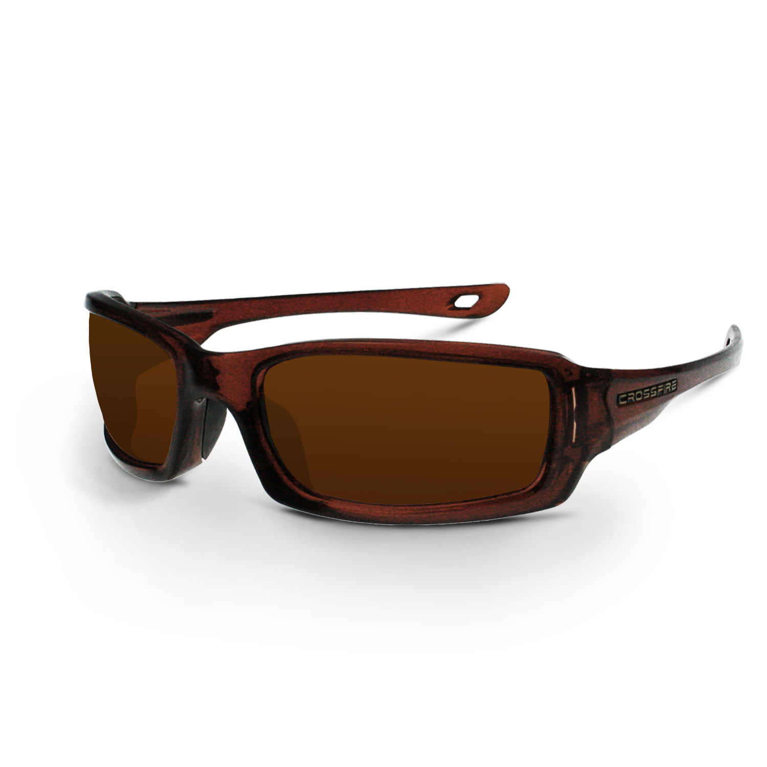 M6A Premium Safety Eyewear - Crystal Brown Frame - Silver Mirror Lens