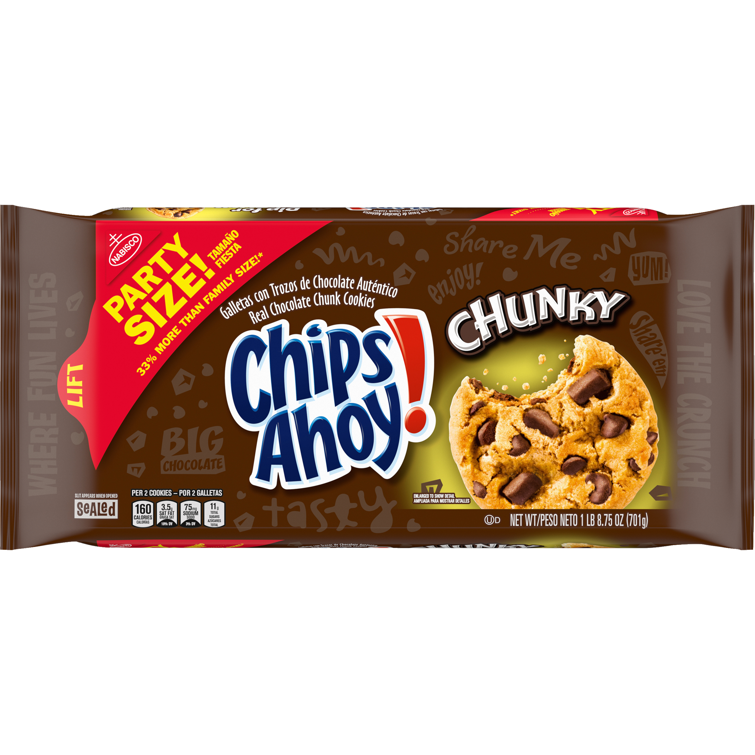 CHIPS AHOY! Chunky Chocolate Chunk Cookies, Party Size, 24.75 oz-thumbnail-1
