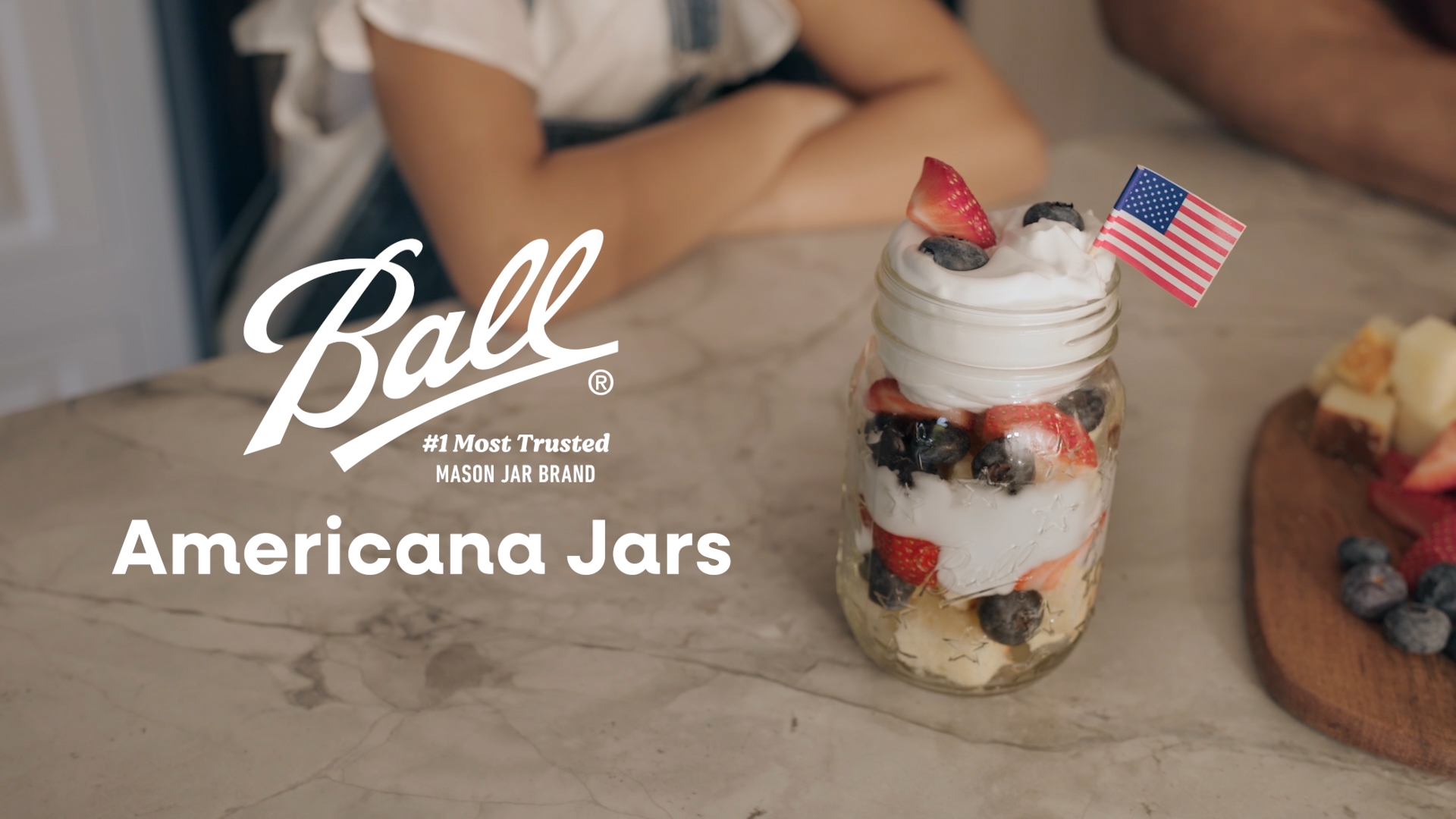 thumbnail video image 2 of Ball 16 oz Limited Edition Americana Mason Jars, Regular Mouth Pint Canning Jars with Lids and Rings, 4-Pack Glass Jars for Home Canning and Preserving, 2 of 8