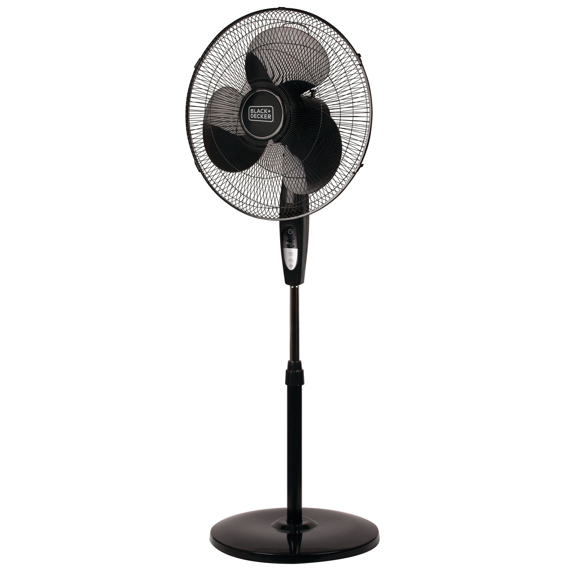 Profile of 18 Inch Stand Fan with Remote Black.