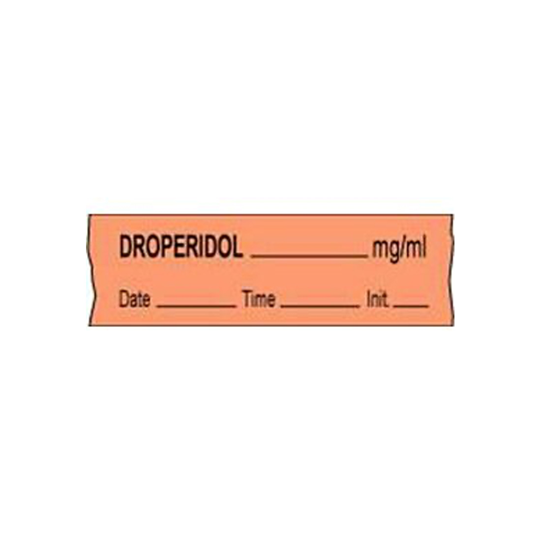 Droperidol Labels, Salmon, Perforated Tape Style - 333/Roll