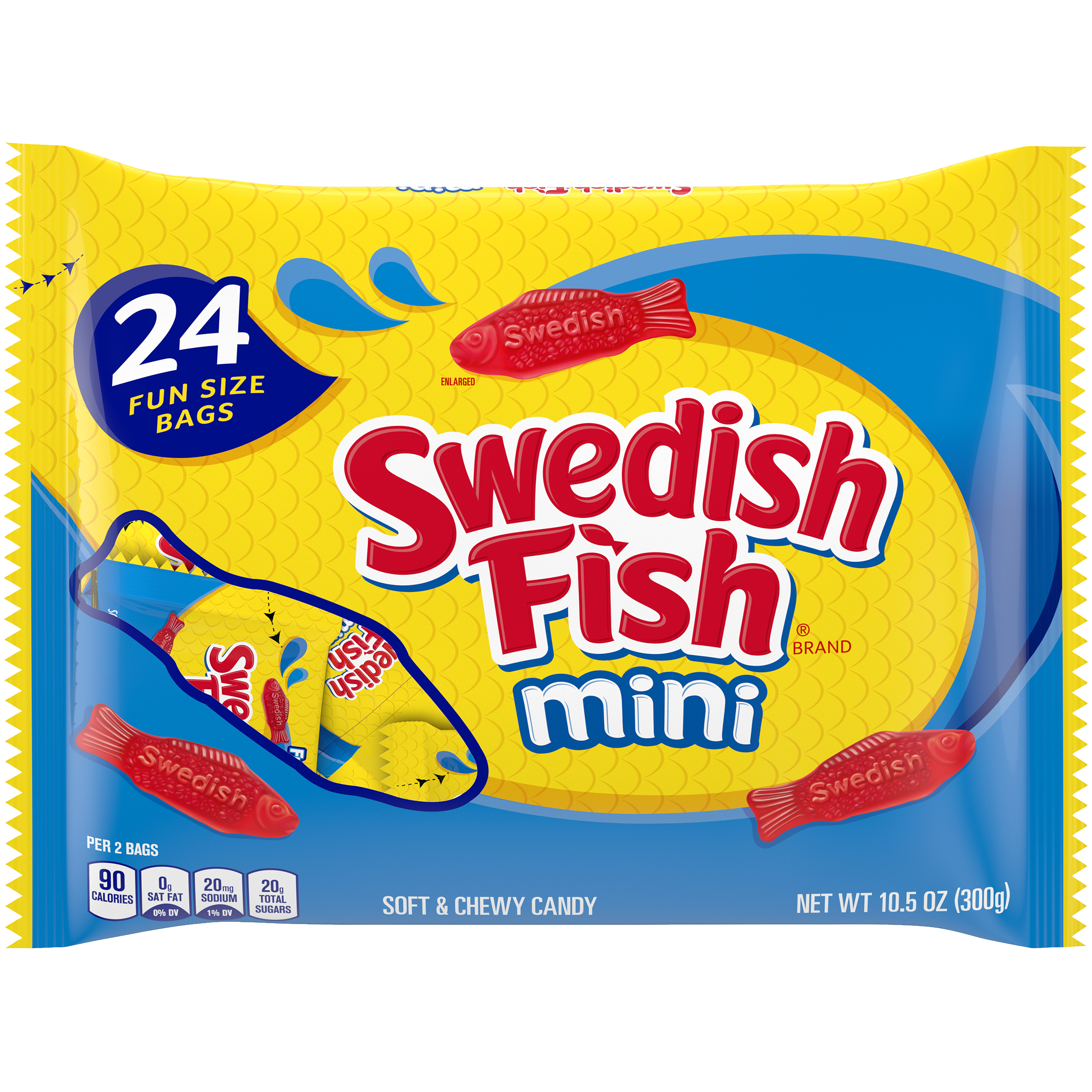 SWEDISH FISH Mini Soft & Chewy Candy, 24 Snack Packs