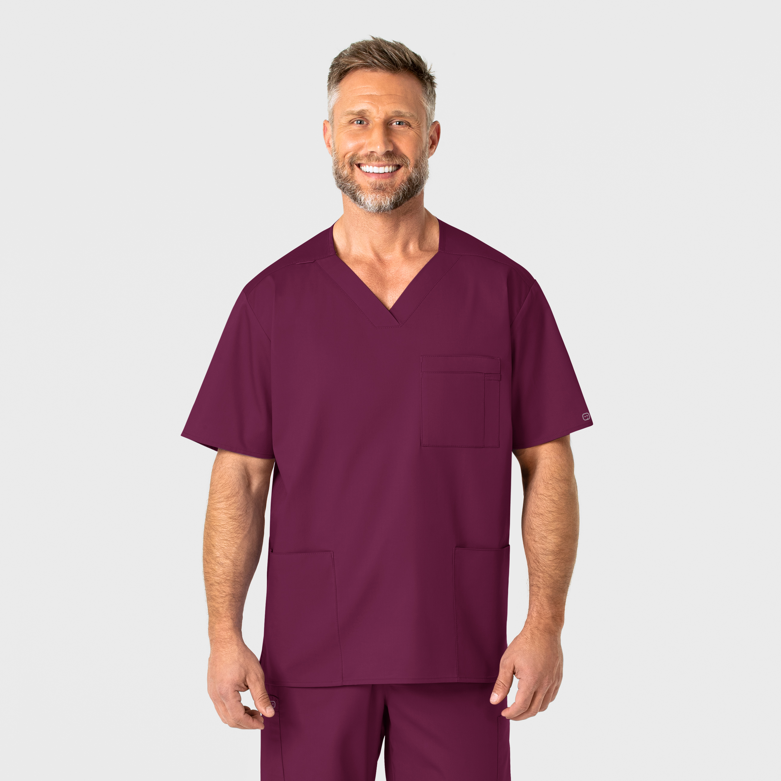 MCPHS NURSING Men&#8216;s V-Neck Scrub Top-Wonder Wink