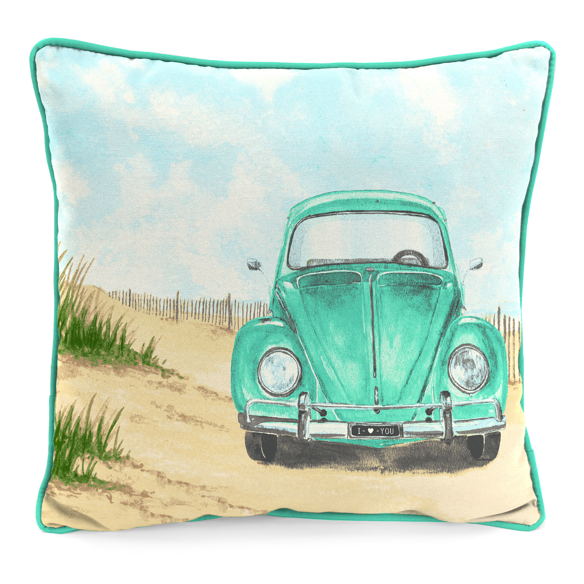 New Outdoor Throw Pillow with Welt 16" x 16", Fade Stain Resistant, Easy Clean - Picture 28 of 30