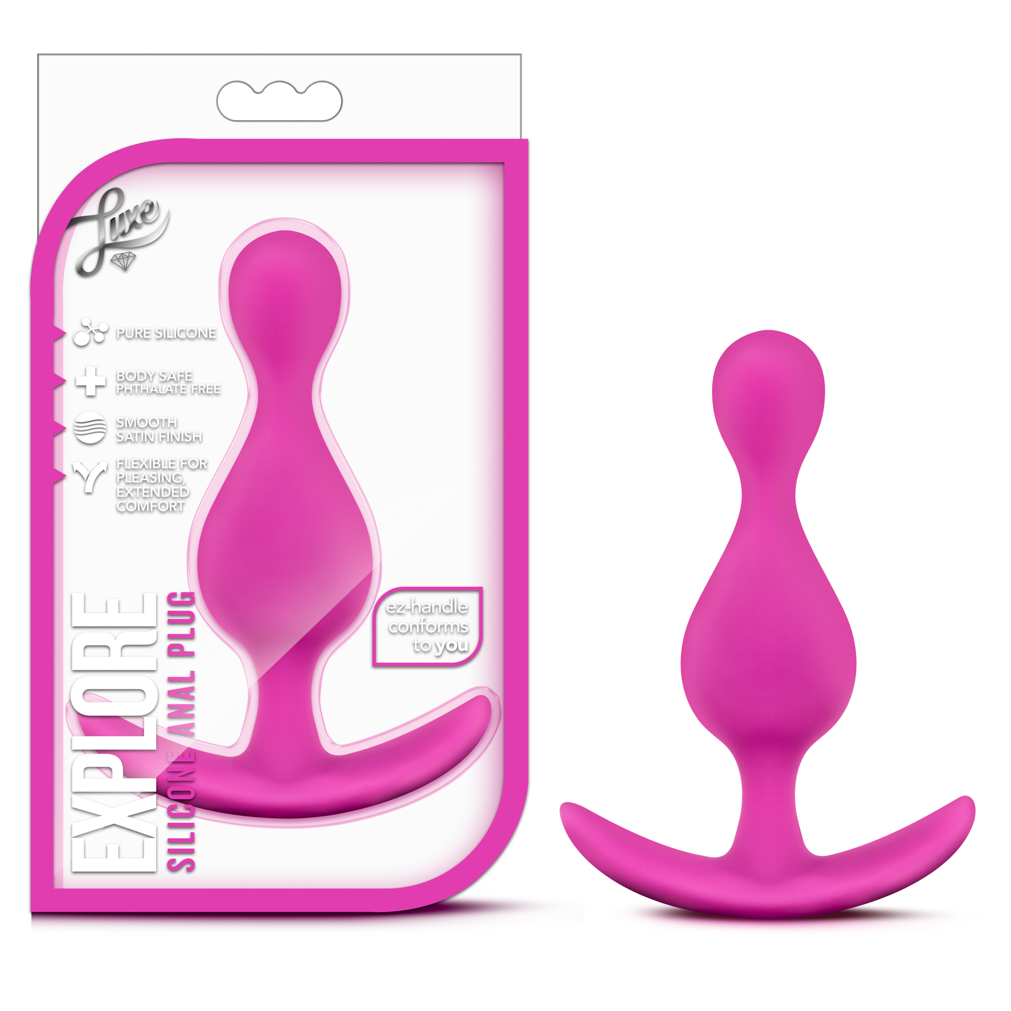 Blush Luxe Explore Fuchsia 4.5-Inch Anal Plug With Handle