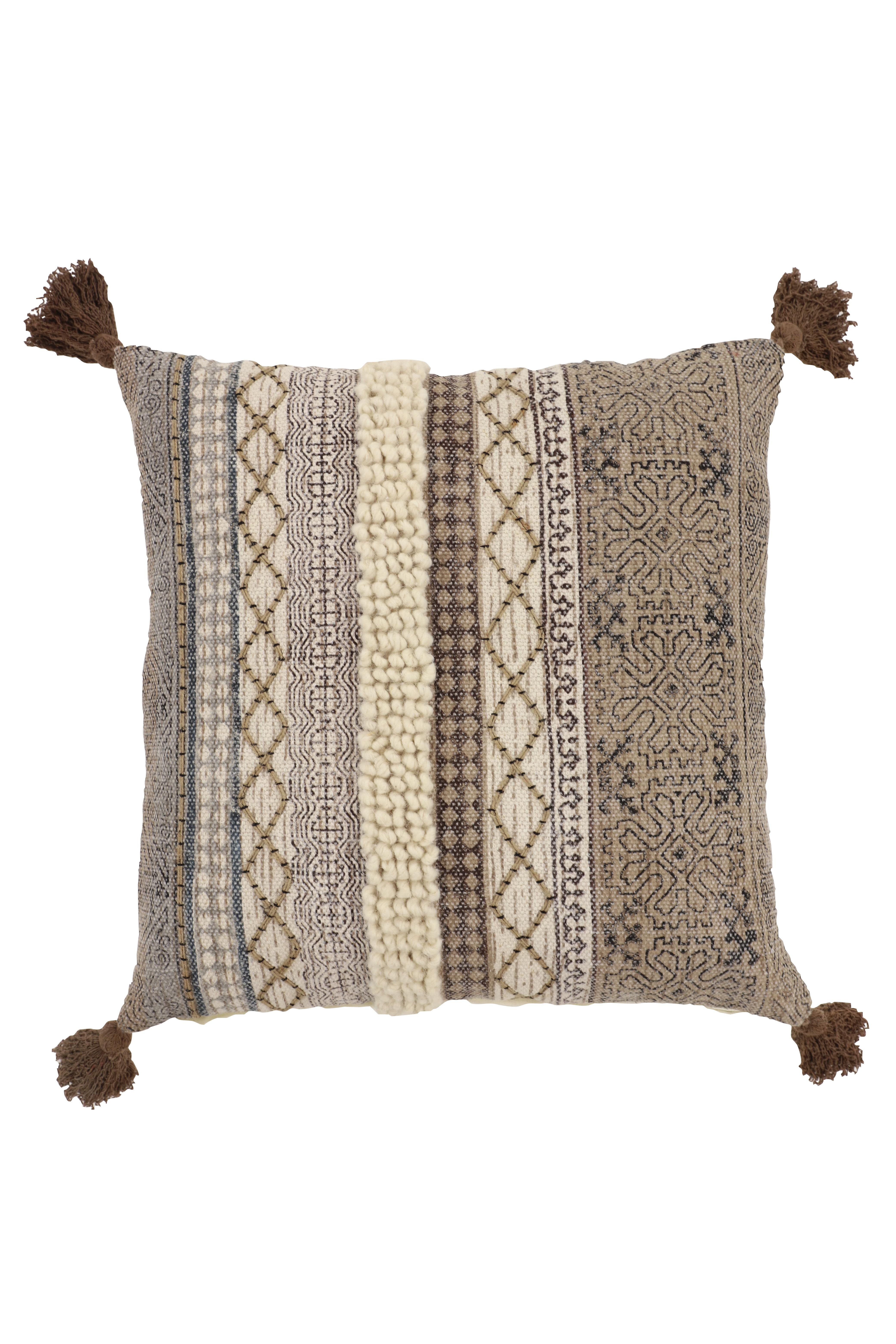 Cotton Fabric  Pillow Decorative, 20" x 7" x 20"