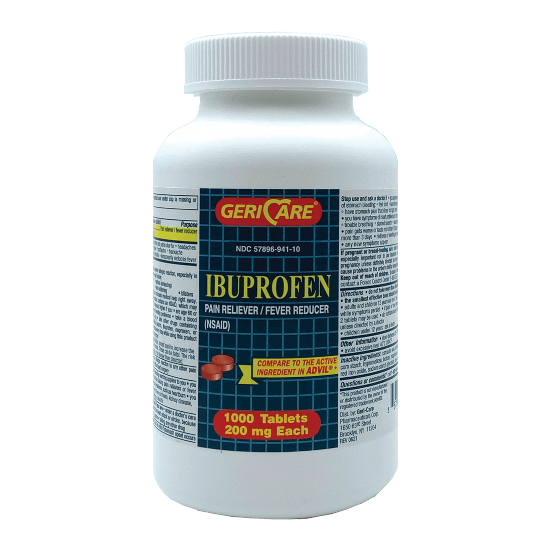 Ibuprofen 200 mg Tablets - 1000/Bottle