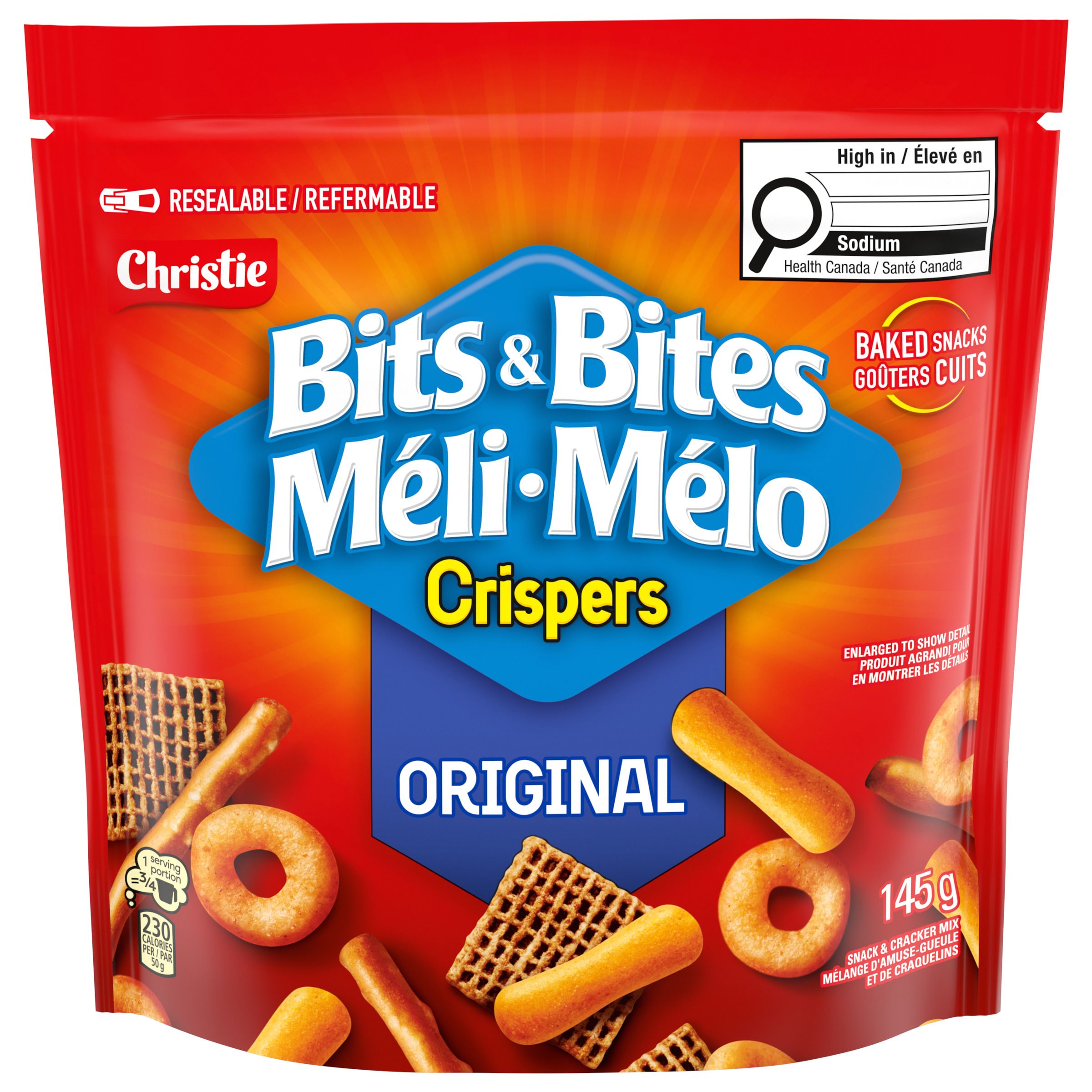 Mélange d'amuse-gueule et de craquelins MÉLI-MÉLO CRISPERS saveur Original 145 g-thumbnail-0