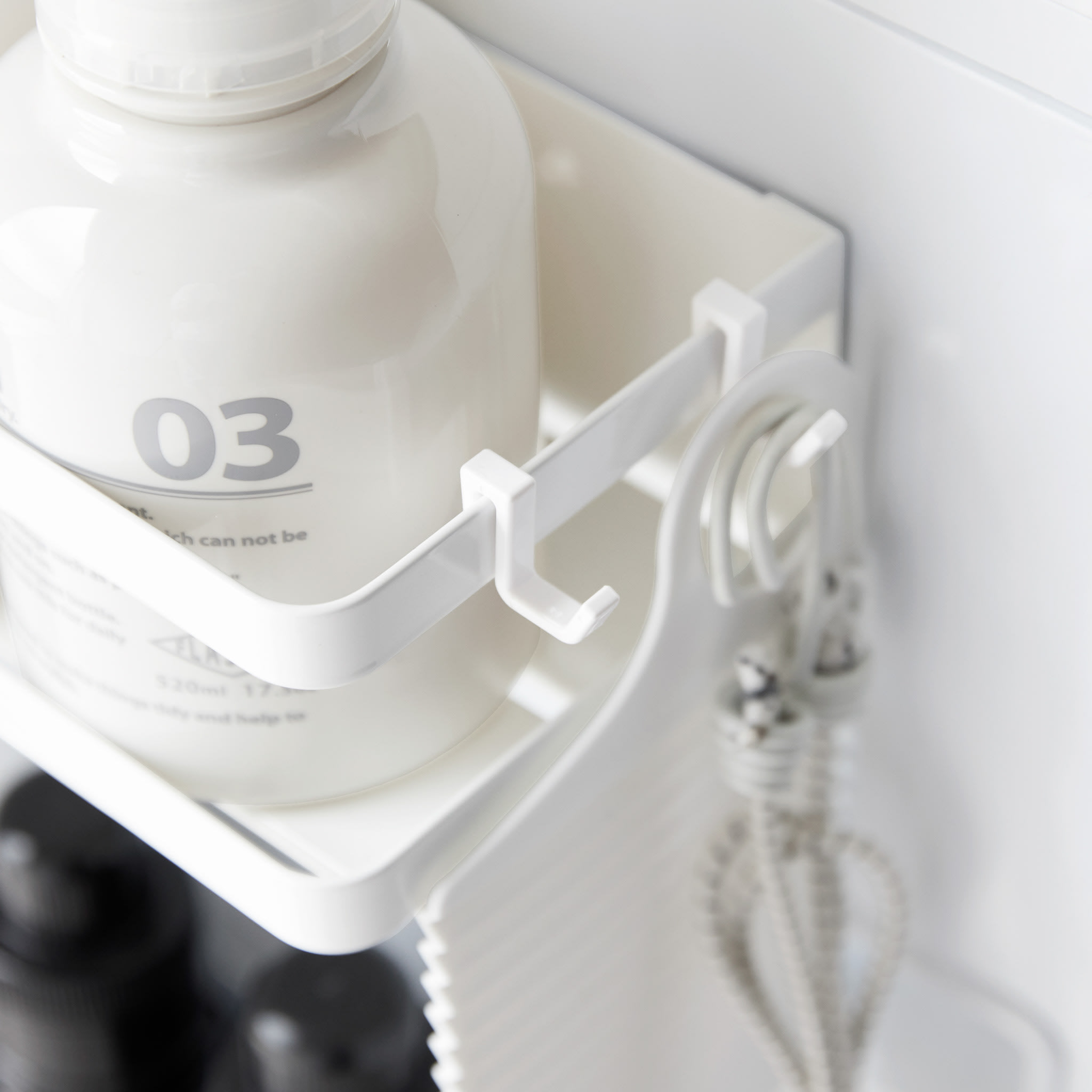 Magnetic Laundry Side Rack : Extra Hooks Included