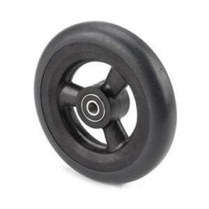 Lightweight 3-Spoke Caster Assembly with Smooth Urethane Tire, Black, 5 x 1 Inches