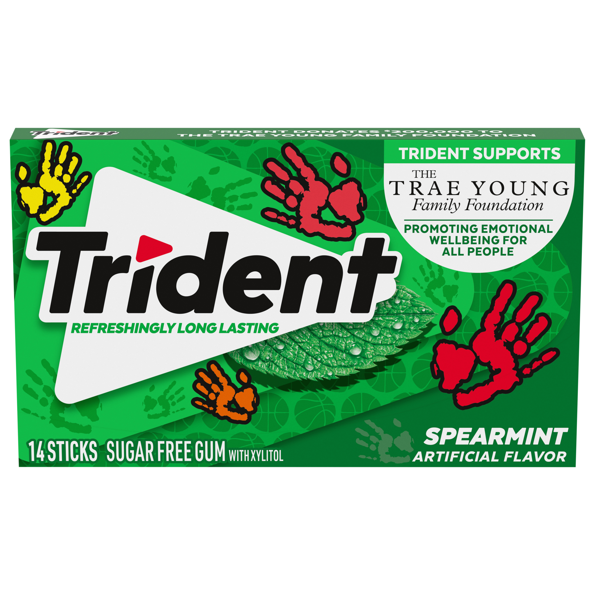 TRIDENT Spearmint Sugar Free Gum 14PCS 12x12