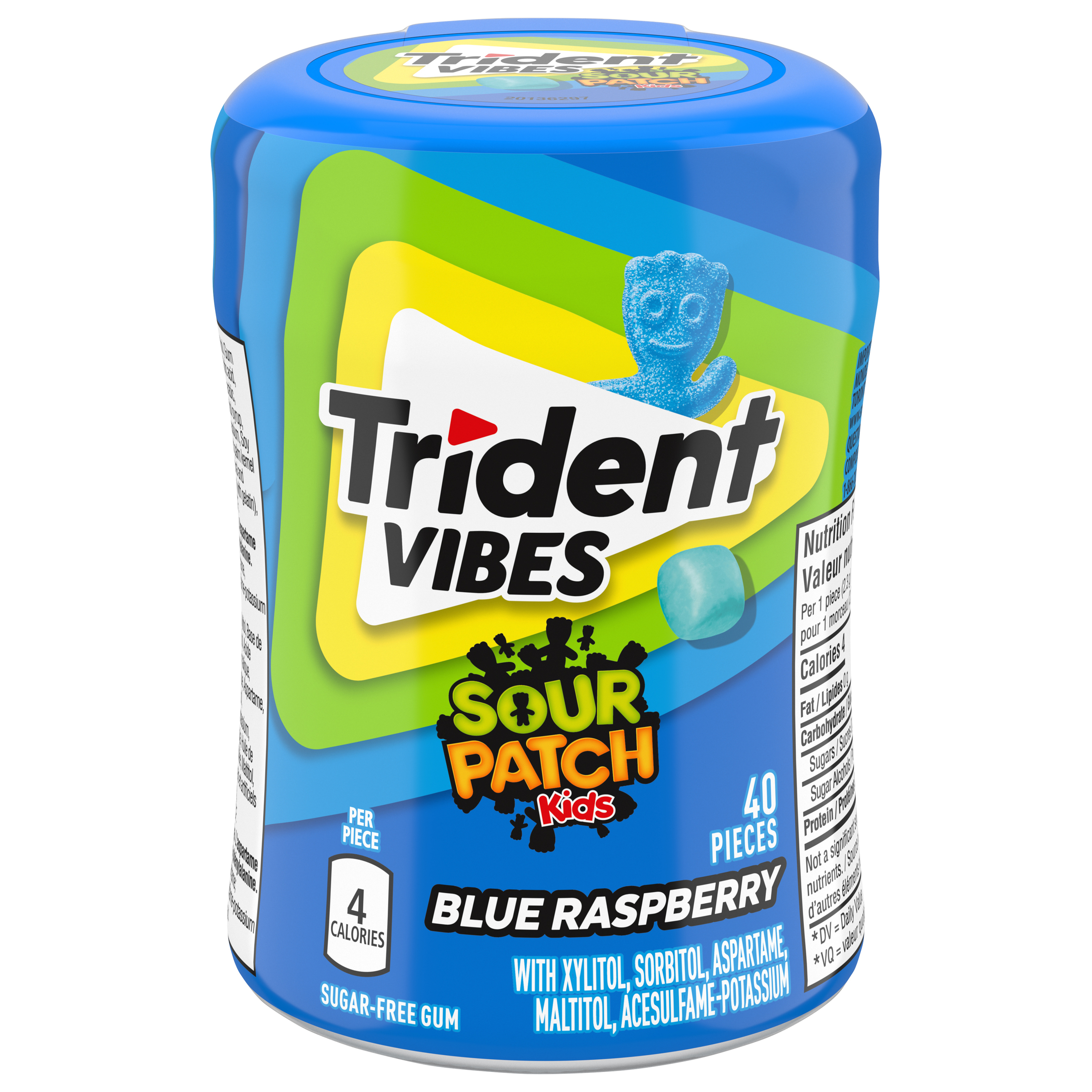 Trident Vibes Blue Raspberry Gum 40 Count