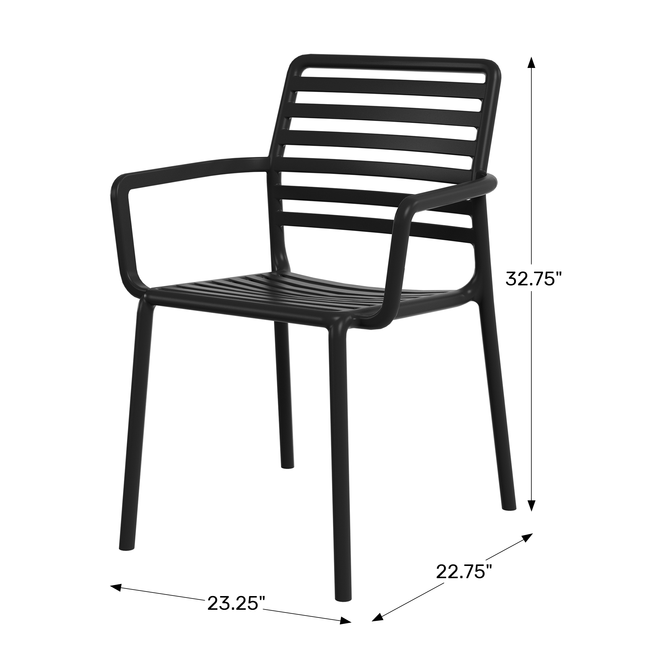 Outdoor Stackable Polypropylene Plastic Resin Dining Armchairs (Set of 4)WWT Spec Image