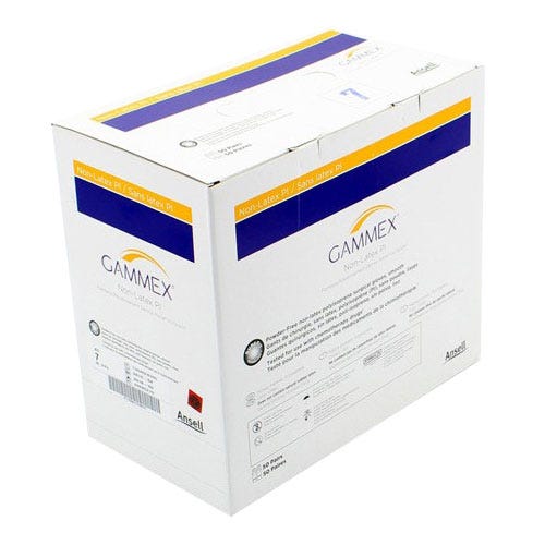 GAMMEX® Non-Latex PI Surgical Gloves, 7, Latex-Free, Powder-Free - 100/Box