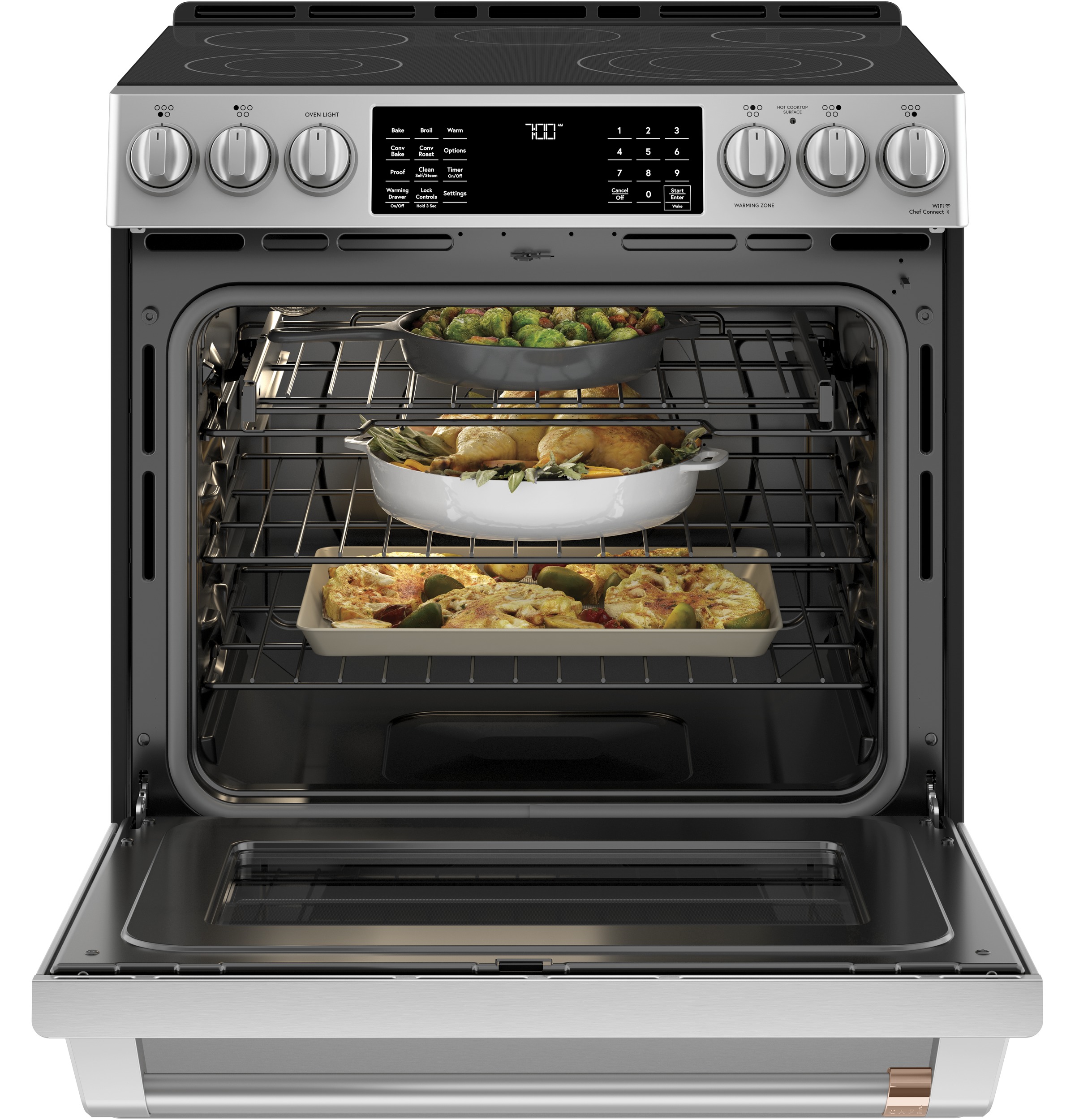 30" S/I — Radiant RG — 5 Element — Slf Cln w/ Stm Cln Opt — Sgl Oven w/ Storage Drwr — True European Conv w/ Precise Air — Slf Cln Roller Rck — ADA Compliant — Connectable via built-in WiFi view 3