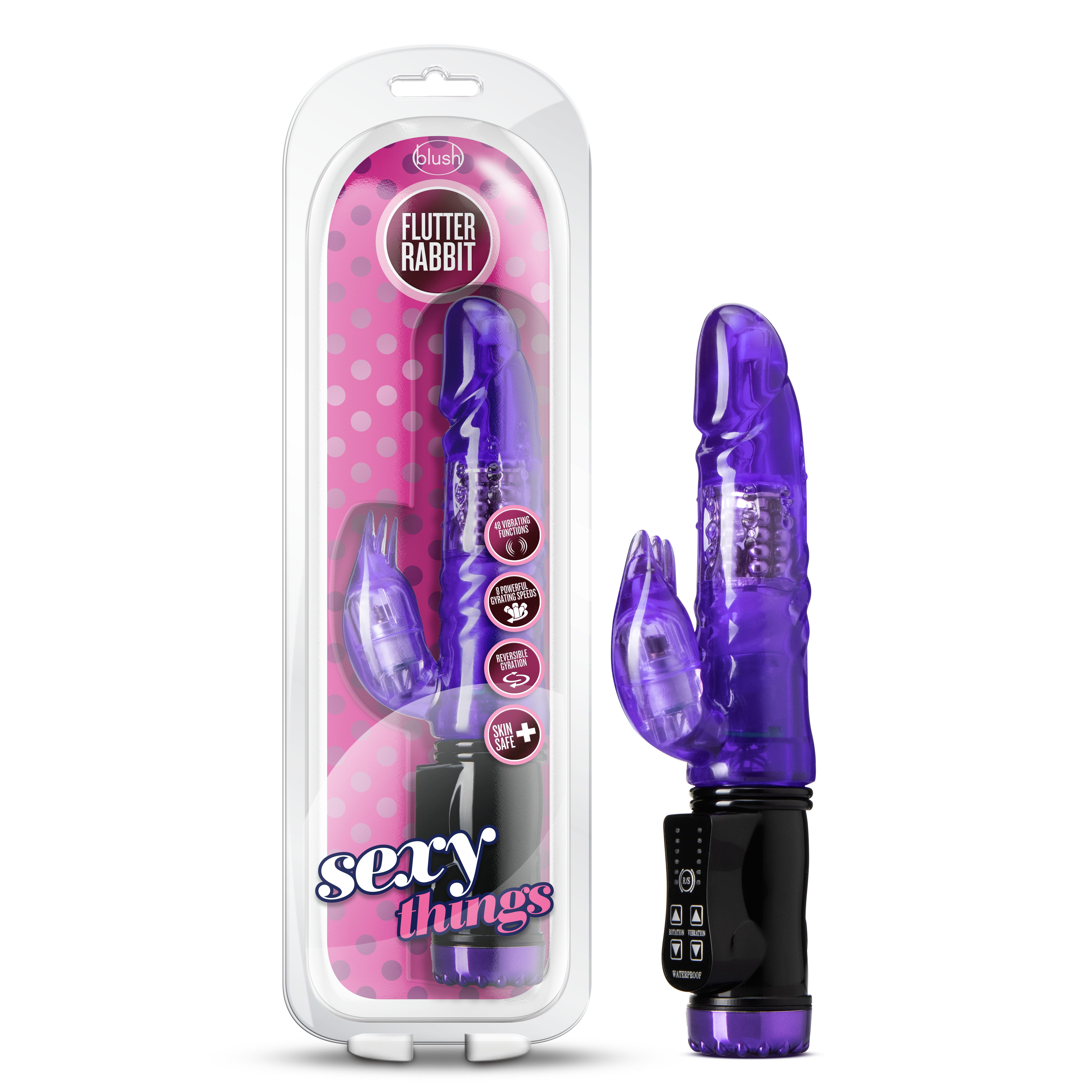 Blush Sexy Things Flutter Rabbit Realistic Purple 8.5-Inch Rabbit Vibrator