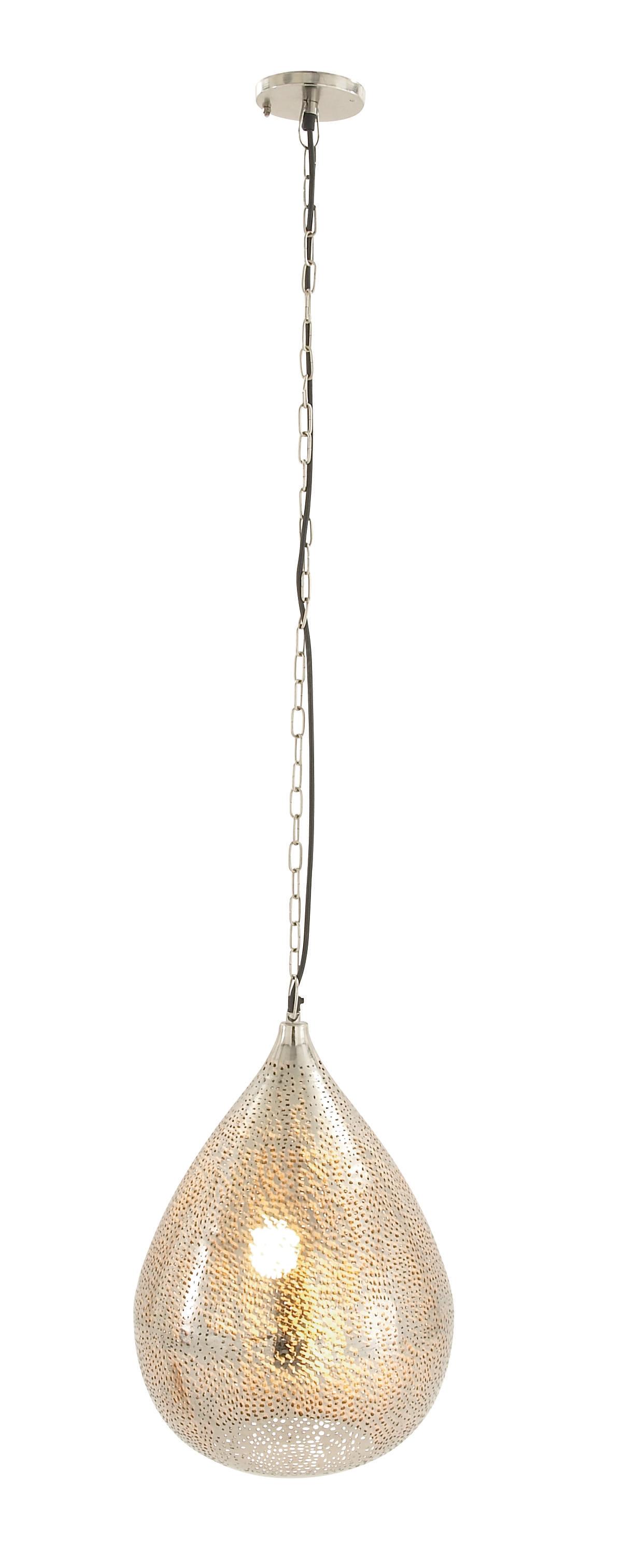 Silver Metal Contemporary Pendant, 55" x 12" x 12"
