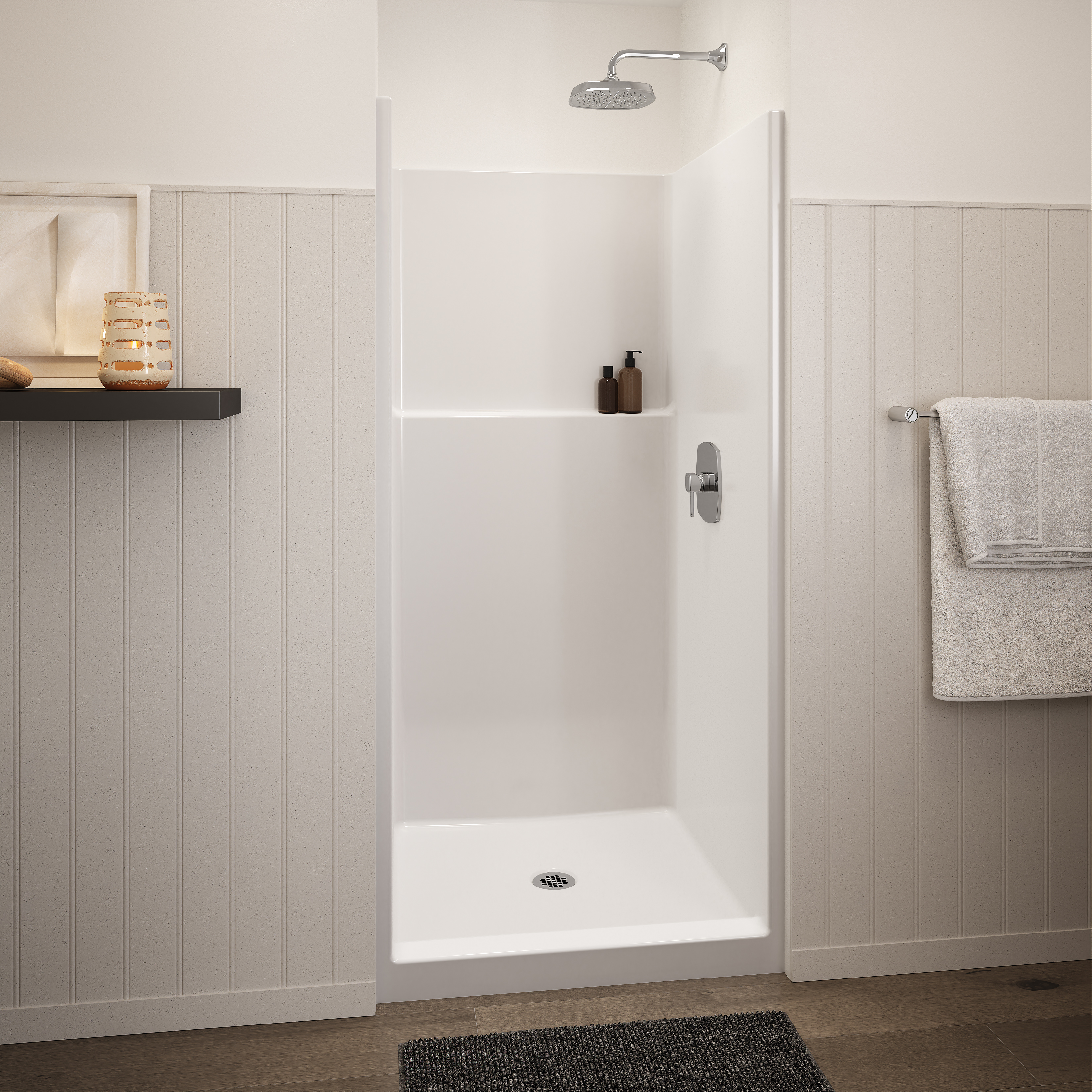 Icon SH3636 AcrylX™ Alcove Center Drain One-Piece Shower in White