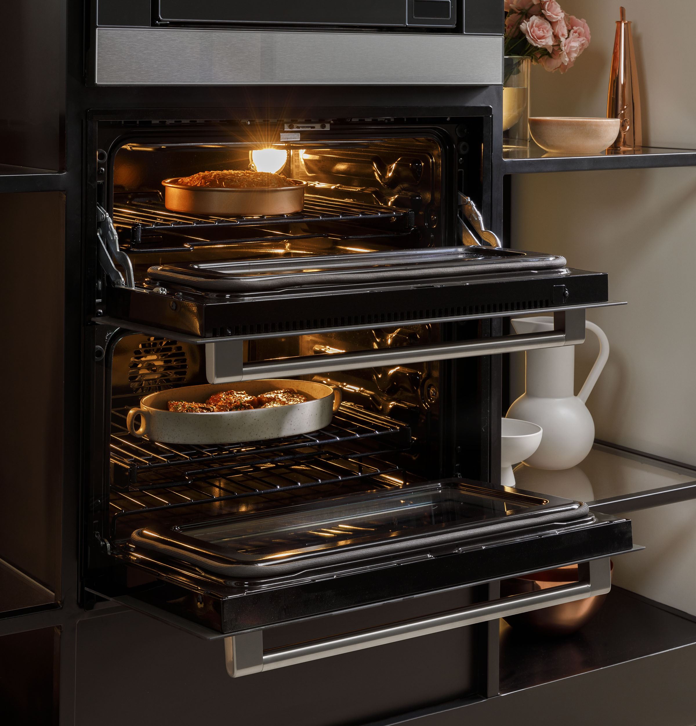 Café™ Minimal Series 30" Platinum Glass Double Electric Wall Oven view 6