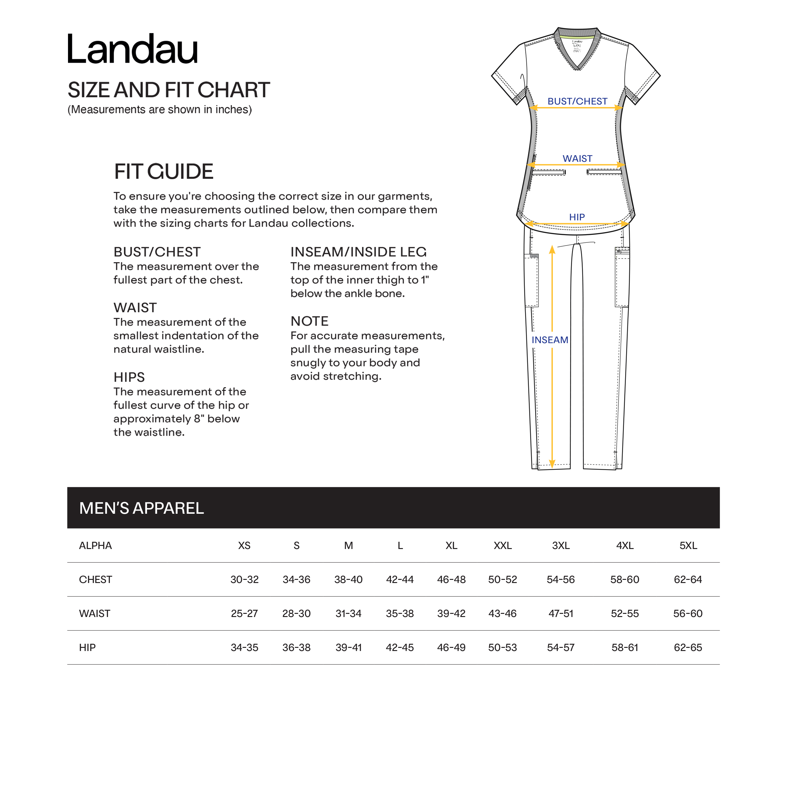 Landau ProFlex Men's 6-Pocket Notch Collar Scrub Top