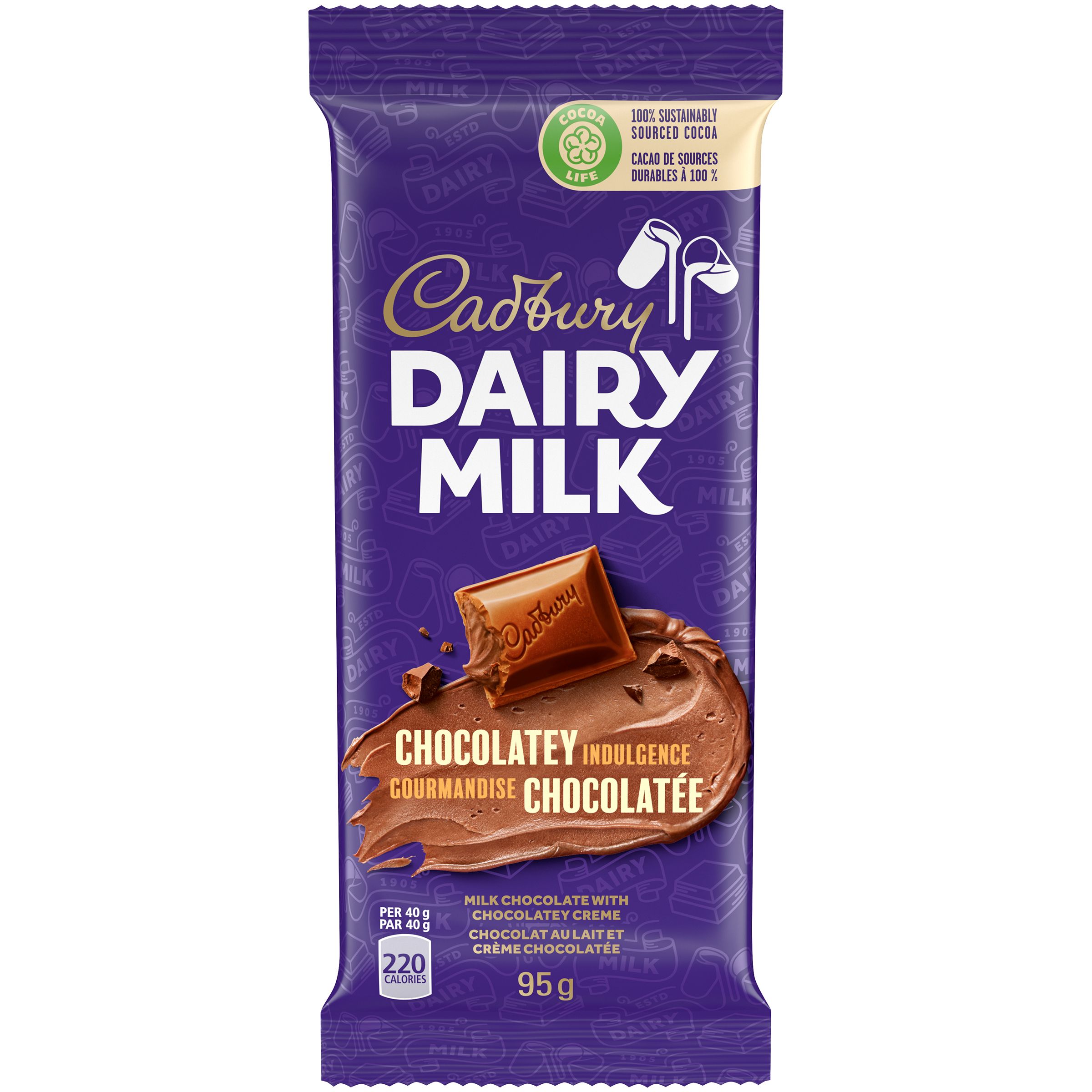 Cadbury Dairy Milk Chocolatey Indulgence Chocolate Bars, 95 G-thumbnail-1