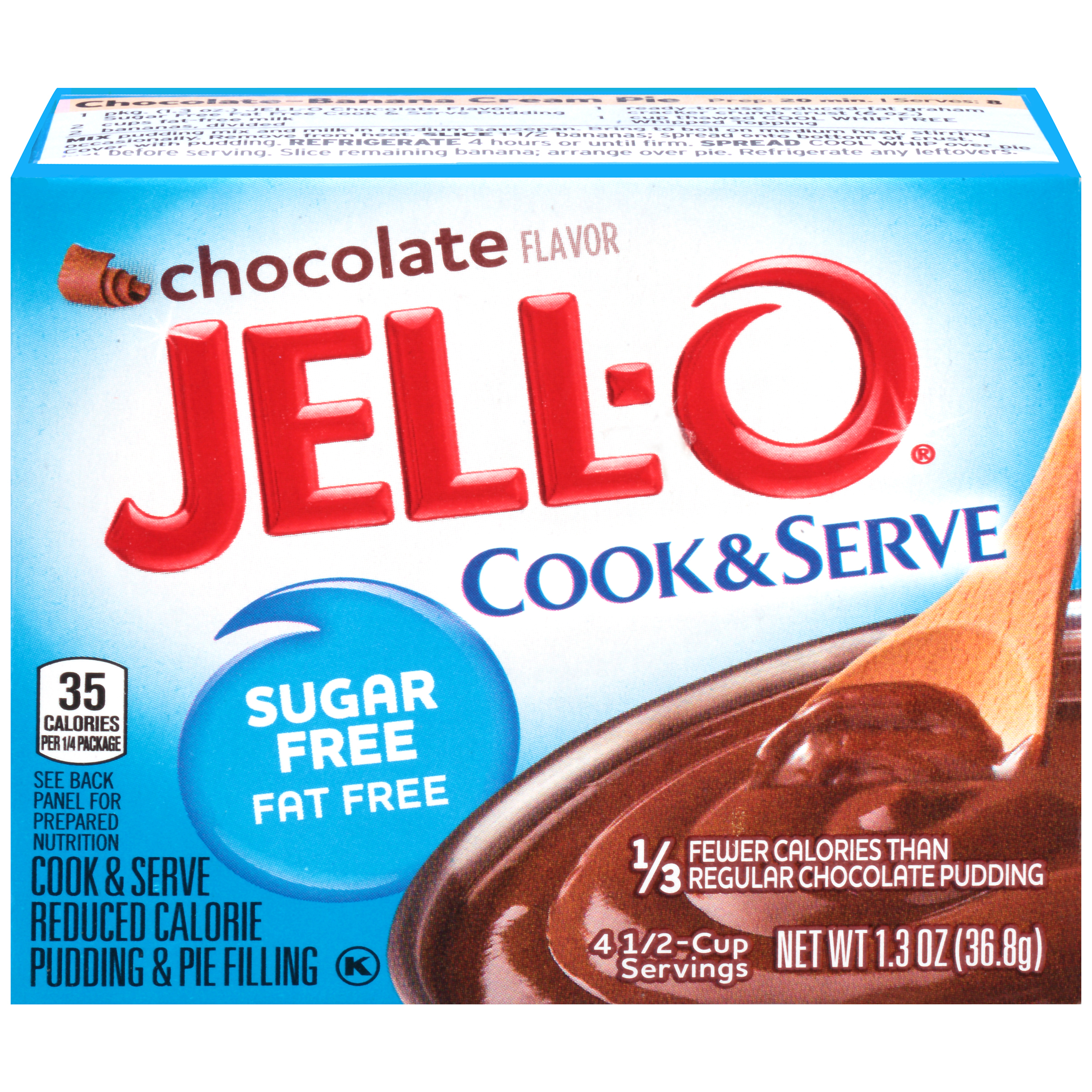 JellO Instant SugarFree FatFree Chocolate Pudding & Pie Filling 1.3