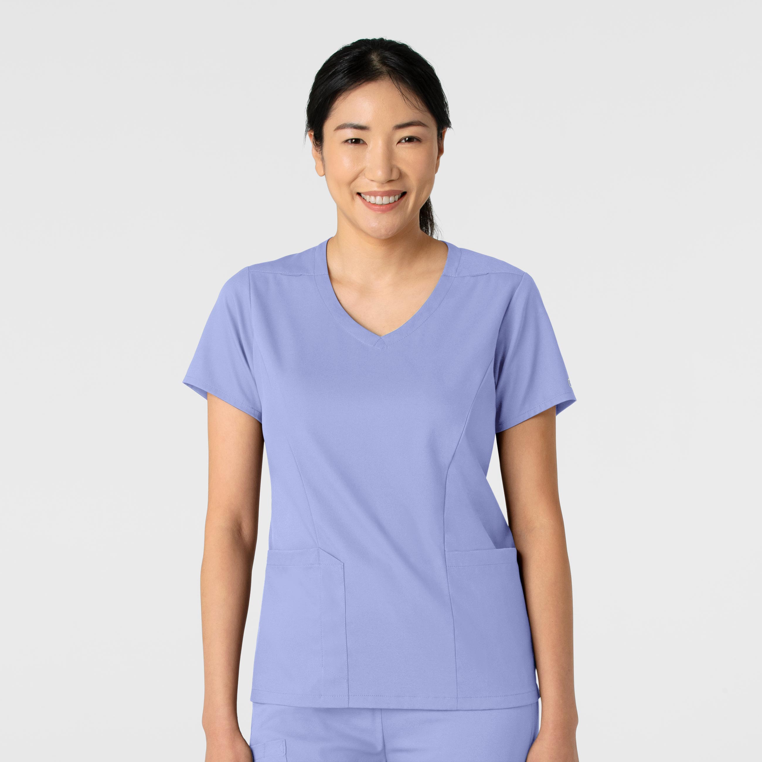 Wink Boundless 6251 Women‘s 2 Pocket Curved V-Neck Stain Resistant Medical Scrub Top-Wonder Wink