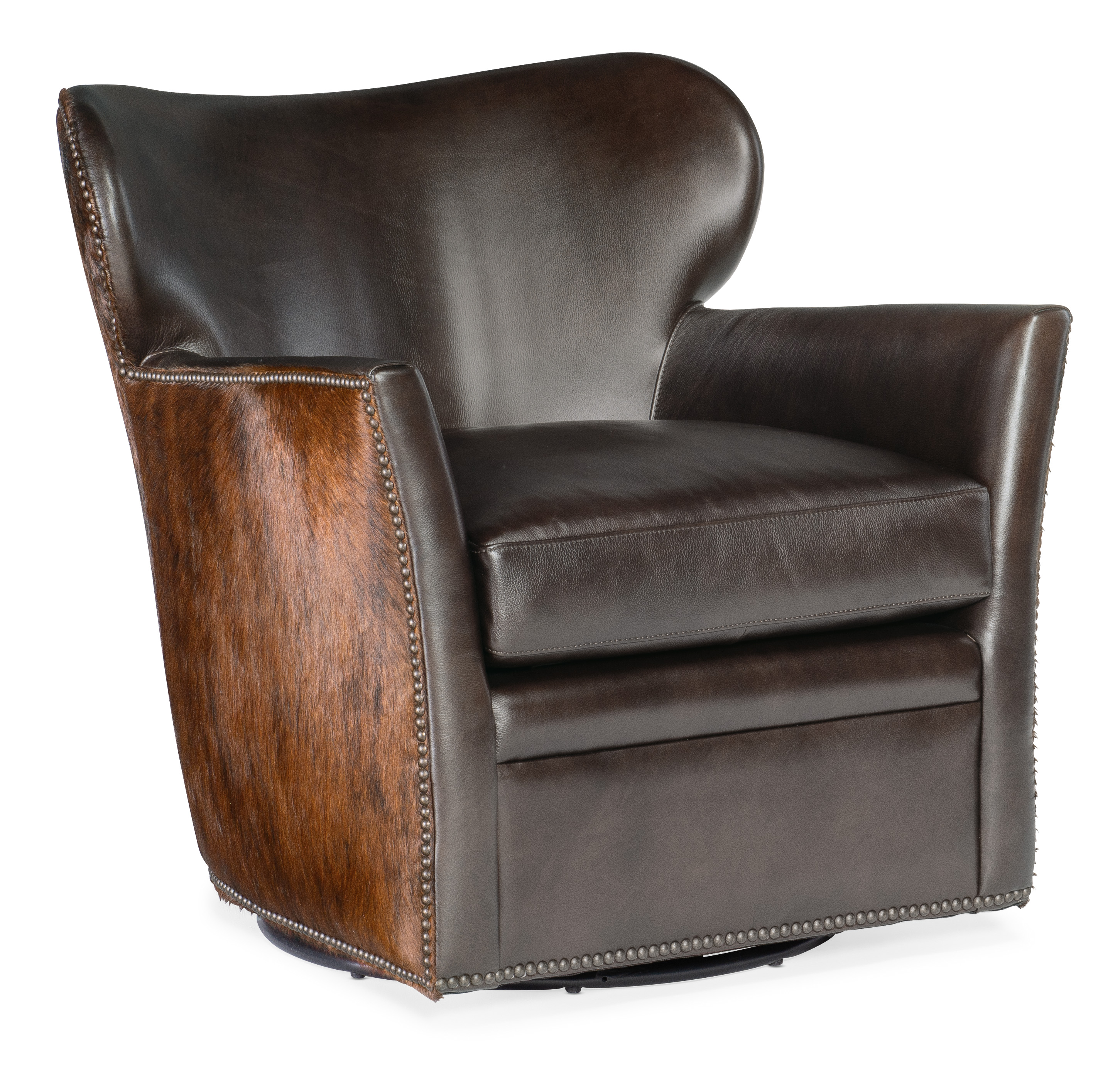 Picture of Kato Leather Swivel Chair-Dark