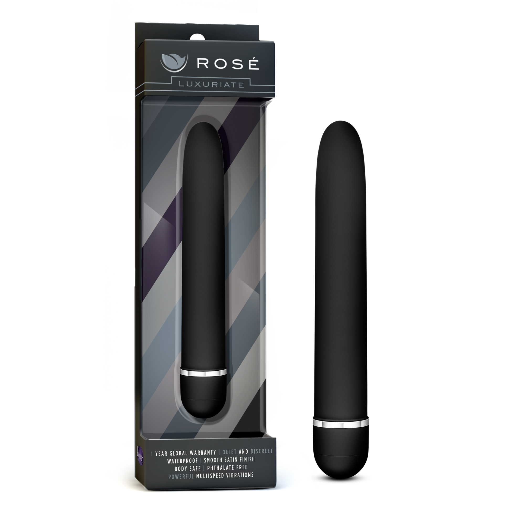 Blush Rose Luxuriate Black 7-Inch Vibrator