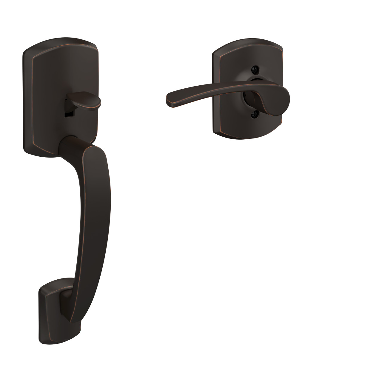 Front Entry Handle and Merano Lever with Greenwich Trim