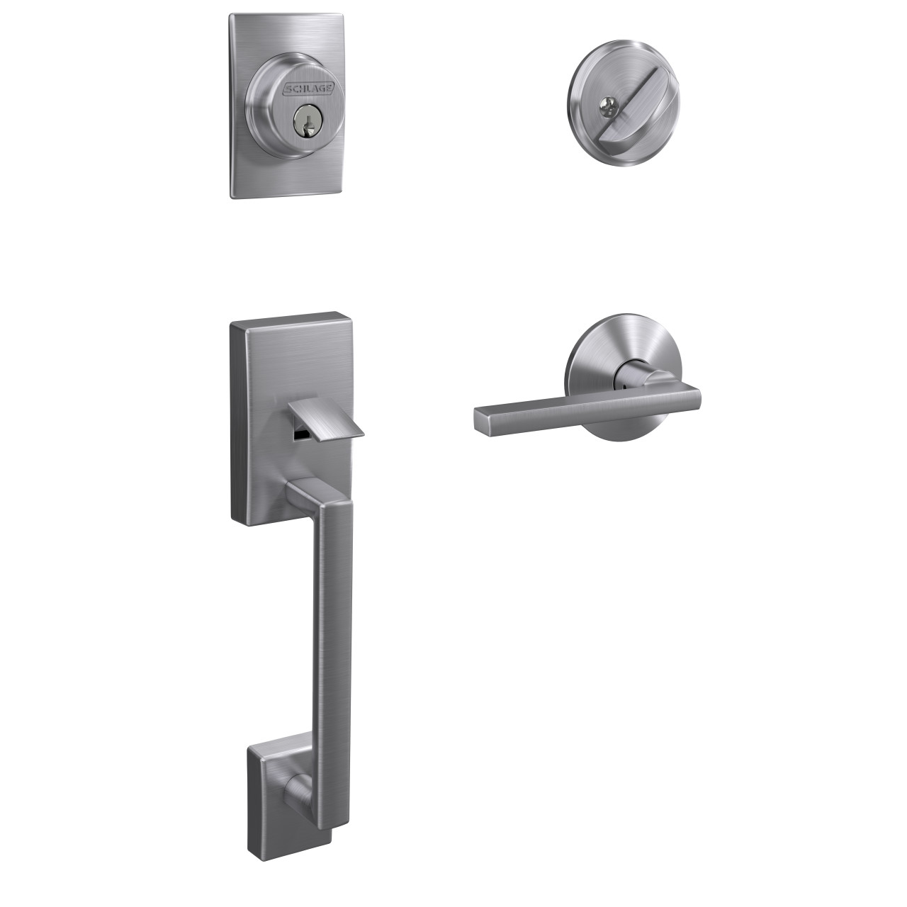 Custom Single Cylinder Handleset and Latitude Lever with Kinsler Trim
