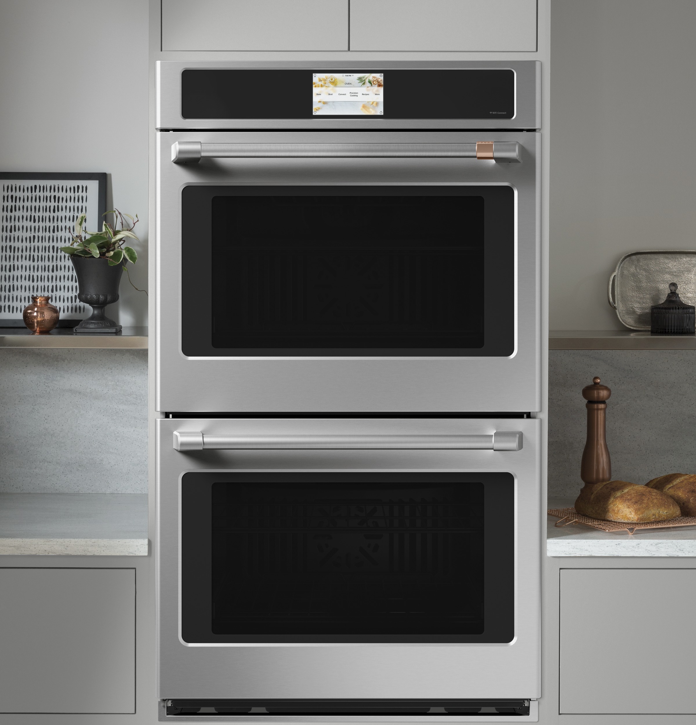 30" Width — Dbl Elec — Slf & Stm Cln — Conv (Both) — 7" Full-Clr Tch LCD Scrn — 2x Roller Rck, Meat Prb — Prec Ckg, Hot-Air Fry — Connectable via built-in WiFi — Est Drop Date = JUN-26 view 3