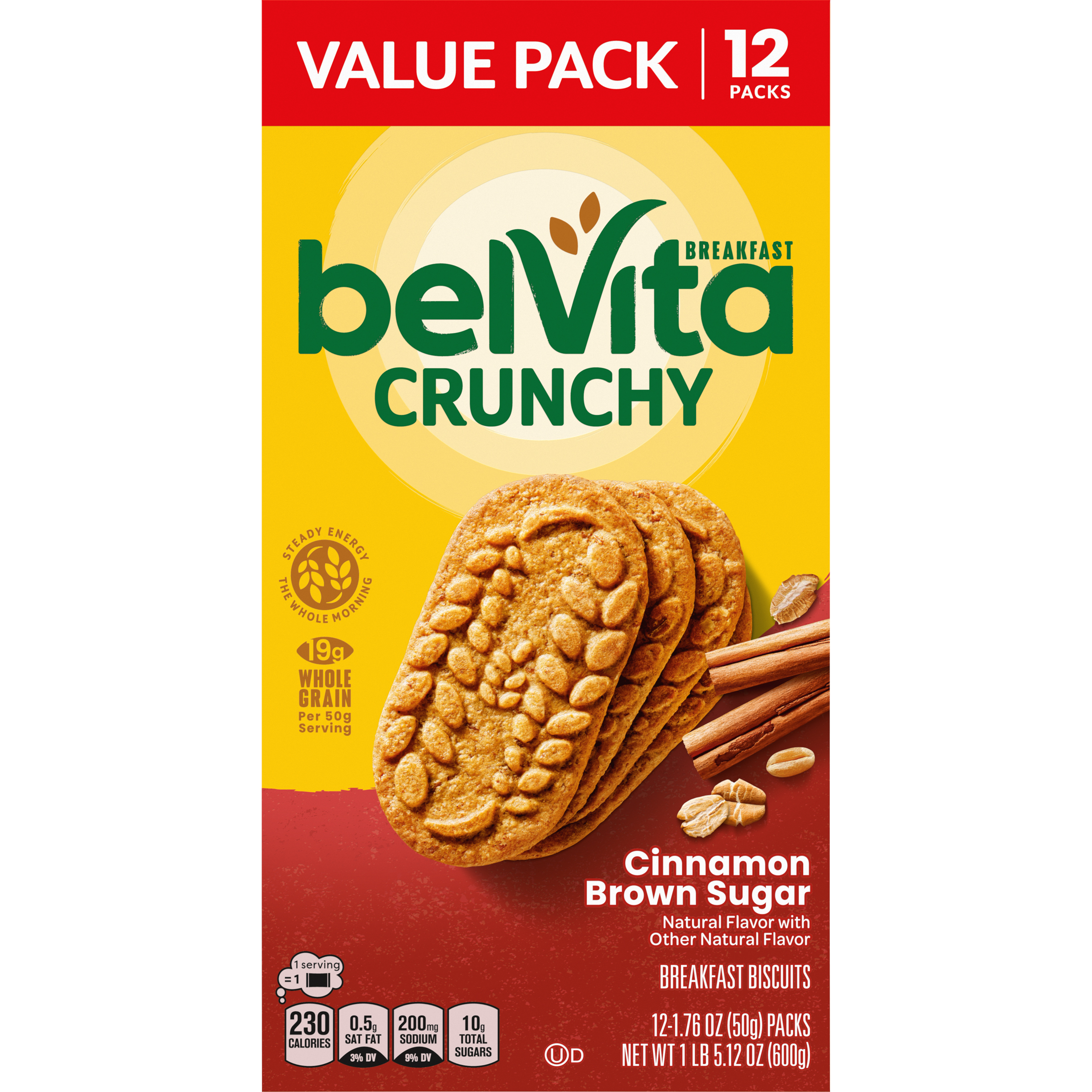 BELVITA Crunchy Cinnamon Brown Sugar Breakfast Biscuits 21.12 OZ-thumbnail-2