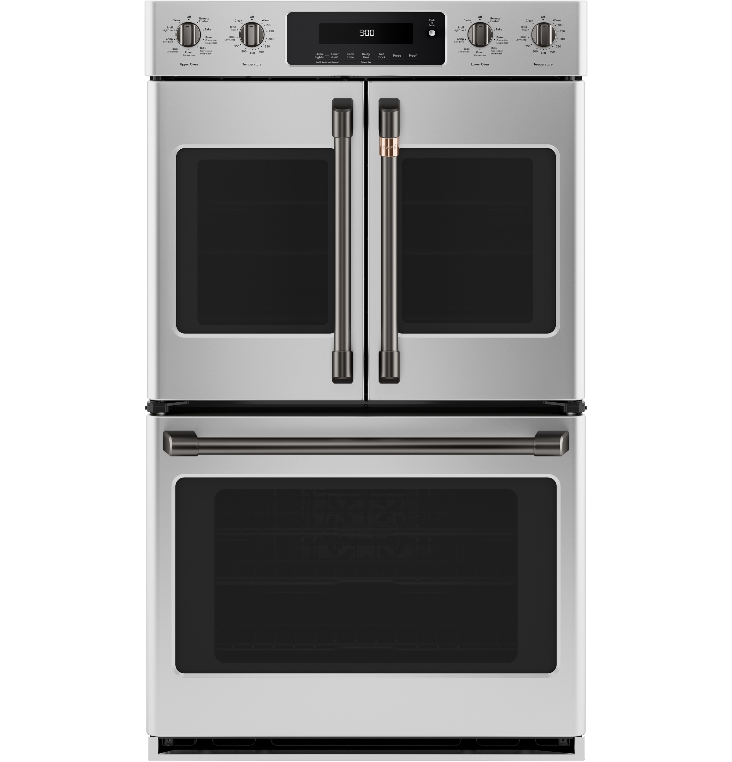 30" Width Hndl & Knob Kit for French-Dr Sgl Wall Ovens Brushed Black For use w/ Wall Ovens — Not Connectable view 4