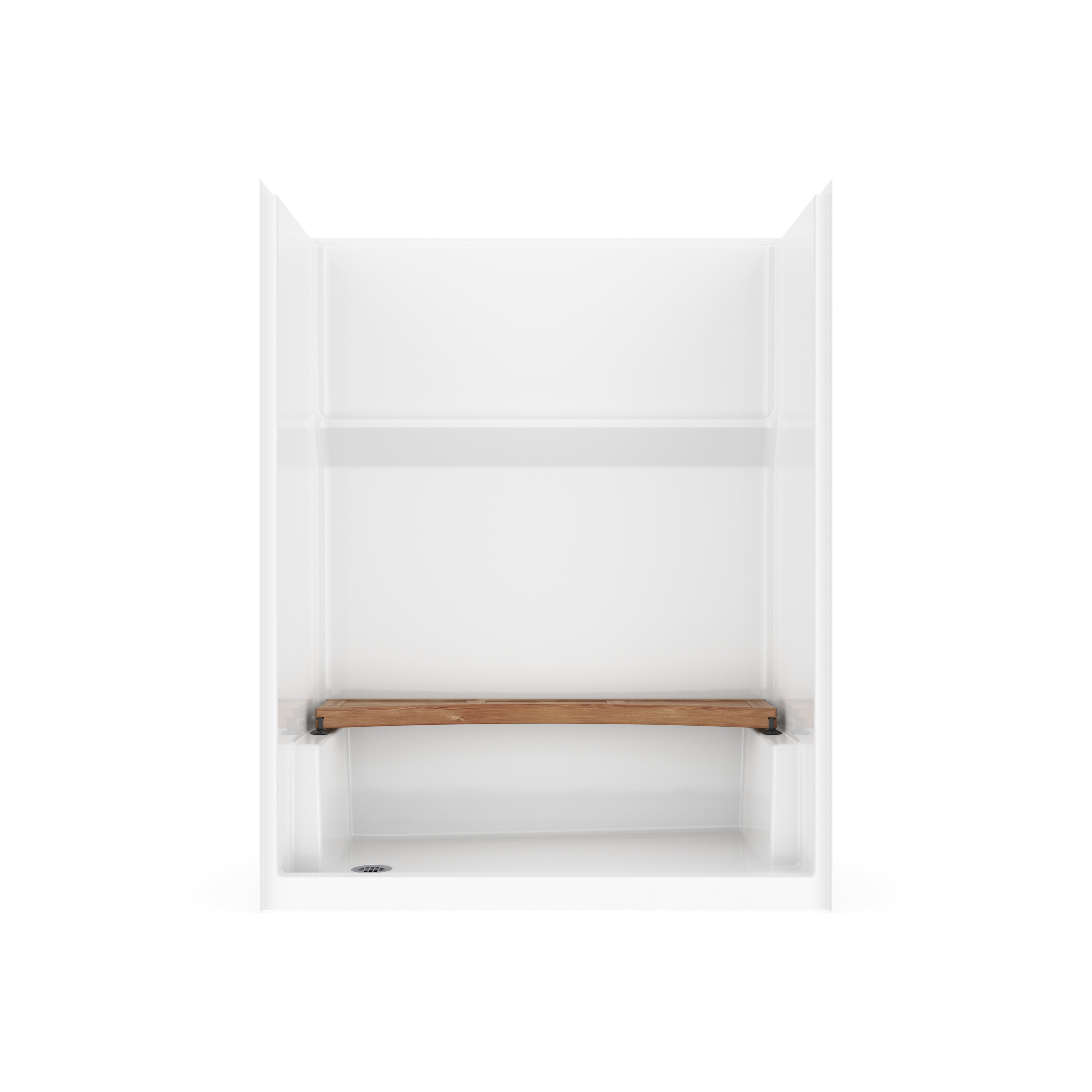 Icon SH6030 AFR AcrylX™ Alcove Left Hand Drain One-Piece Shower in White view 3