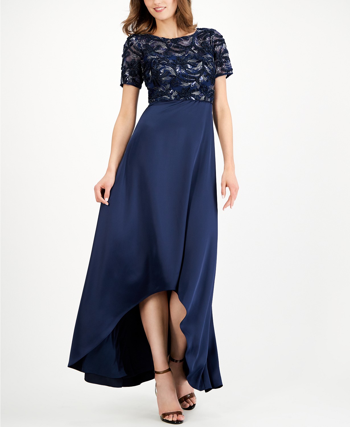 adrianna papell soutache gown
