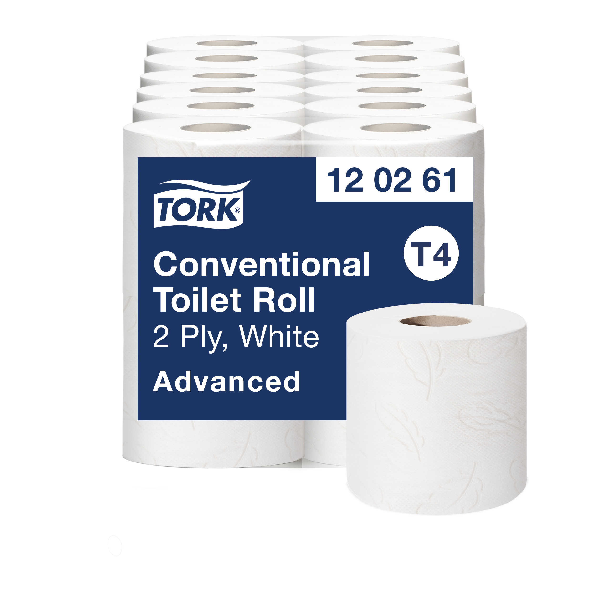 Toiletpapir, Udvendig oprulning, 2 lag, 24 ruller, Tork Advanced T4