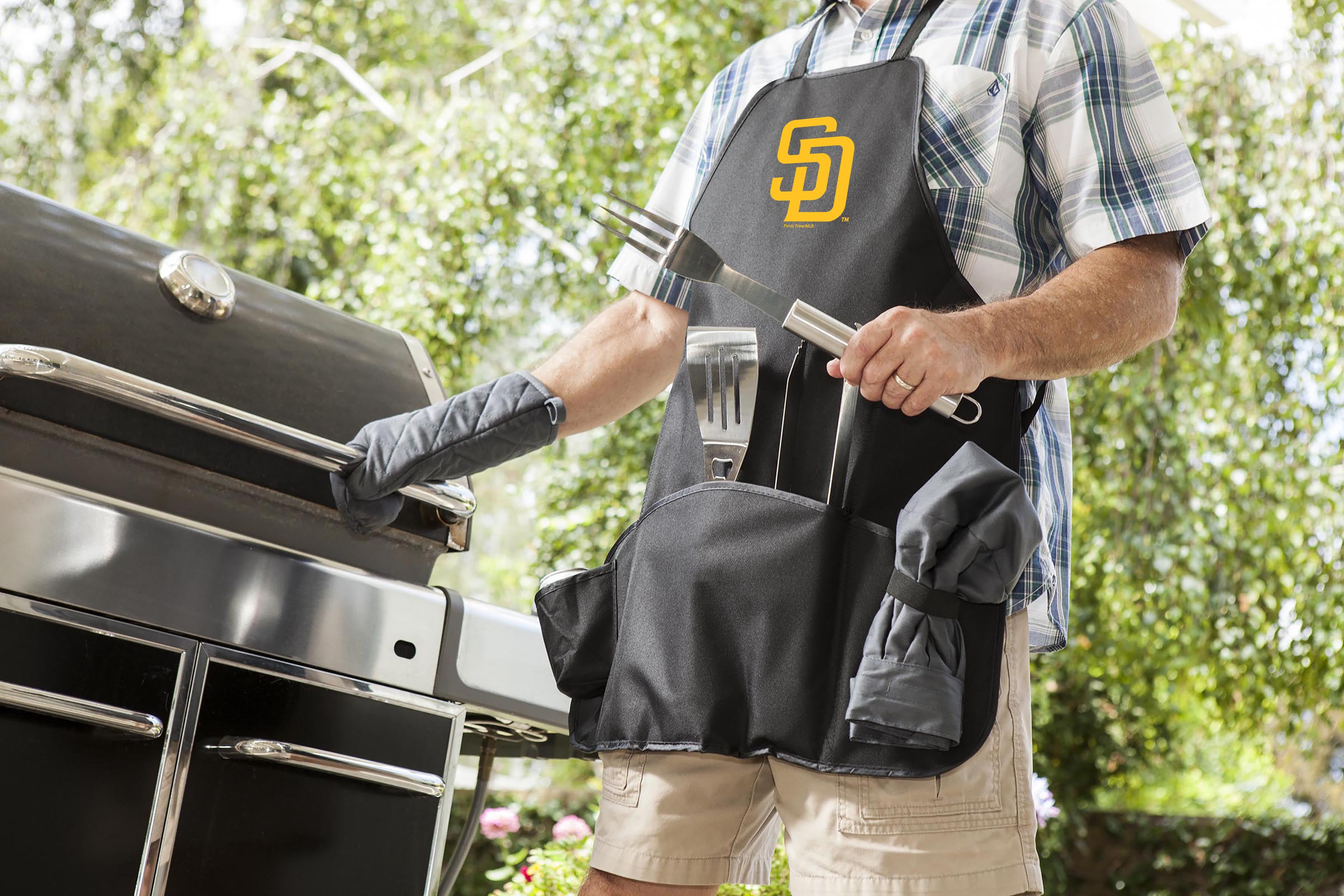 San Diego Padres - BBQ Apron Tote Pro Grill Set