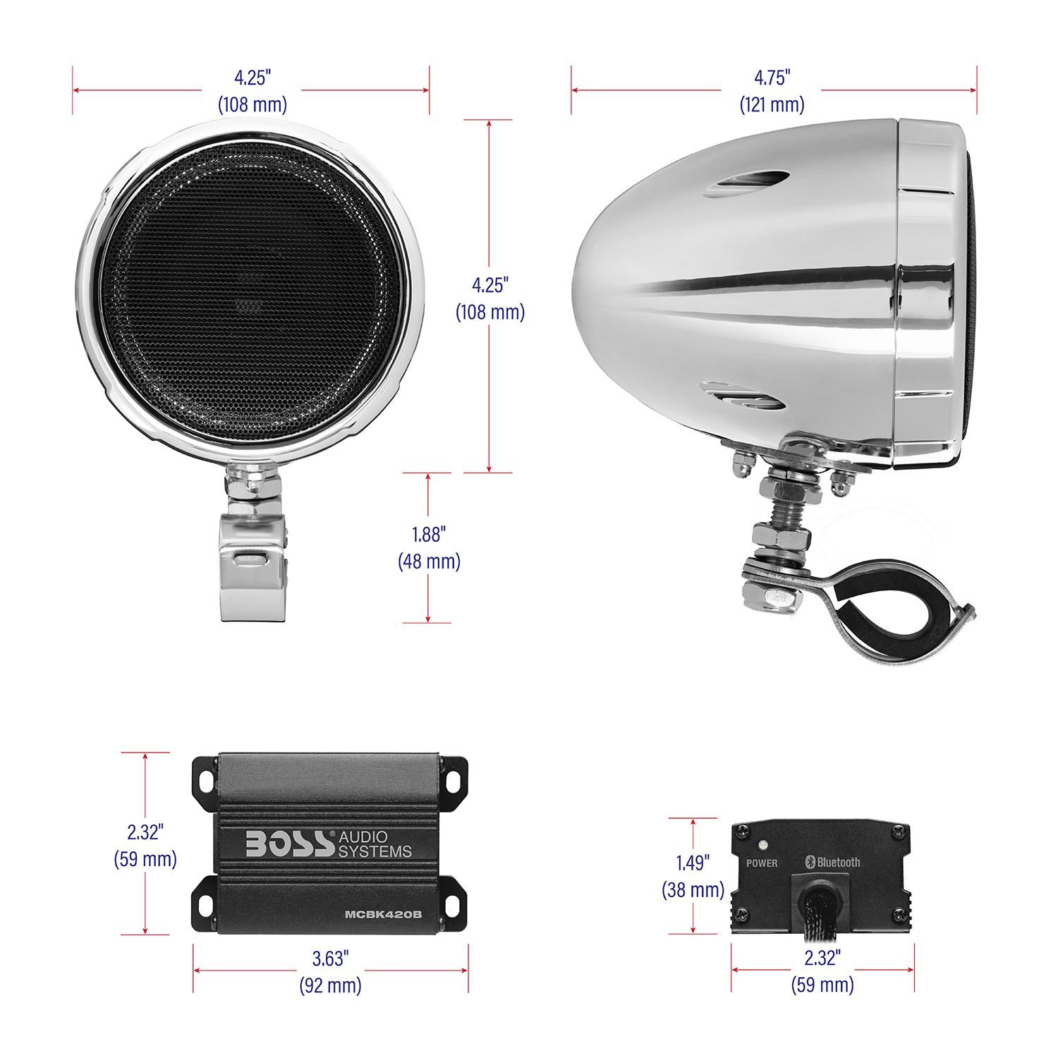 thumbnail 3 - BOSS Audio Systems MC420B Motorcycle Speaker System