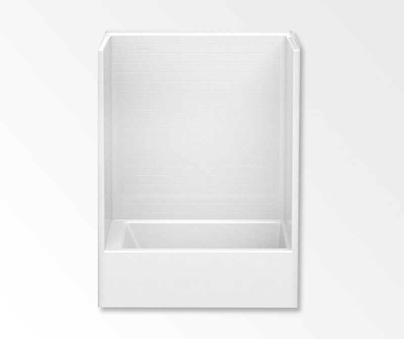 6036STT 60 x 36 AcrylX Alcove Left-Hand Drain One-Piece Tub Shower in White