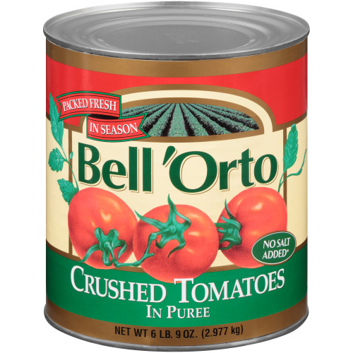  BELL ORTO No Salt Added Crushed Tomato in Puree, 105 oz. Can (Pack of 6) 