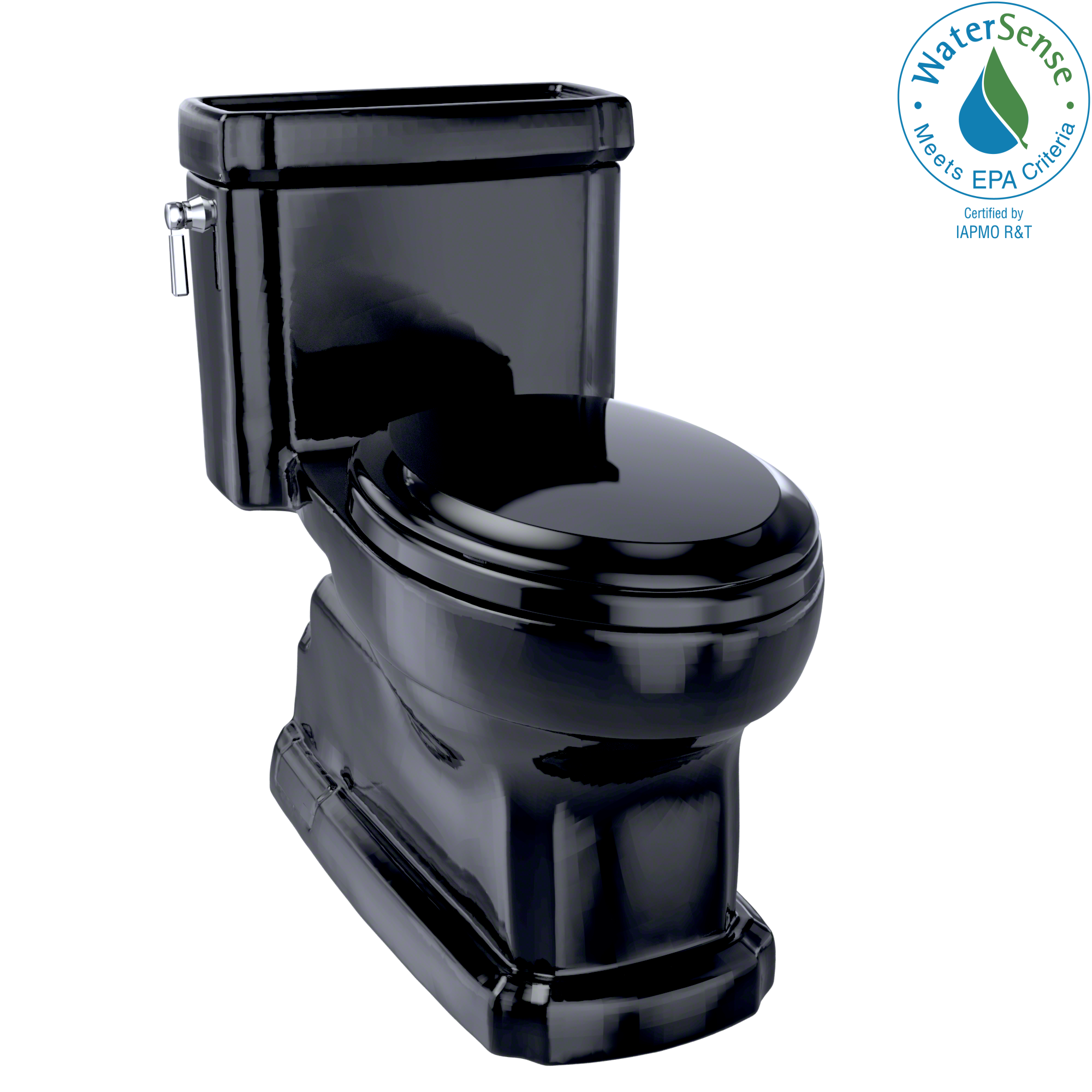 TOTO Eco Guinevere Elongated 1.28 GPF Universal Height Skirted Toilet with SoftClose Seat, Ebony, Vitreous China|Plastic, MS974224CEF#51