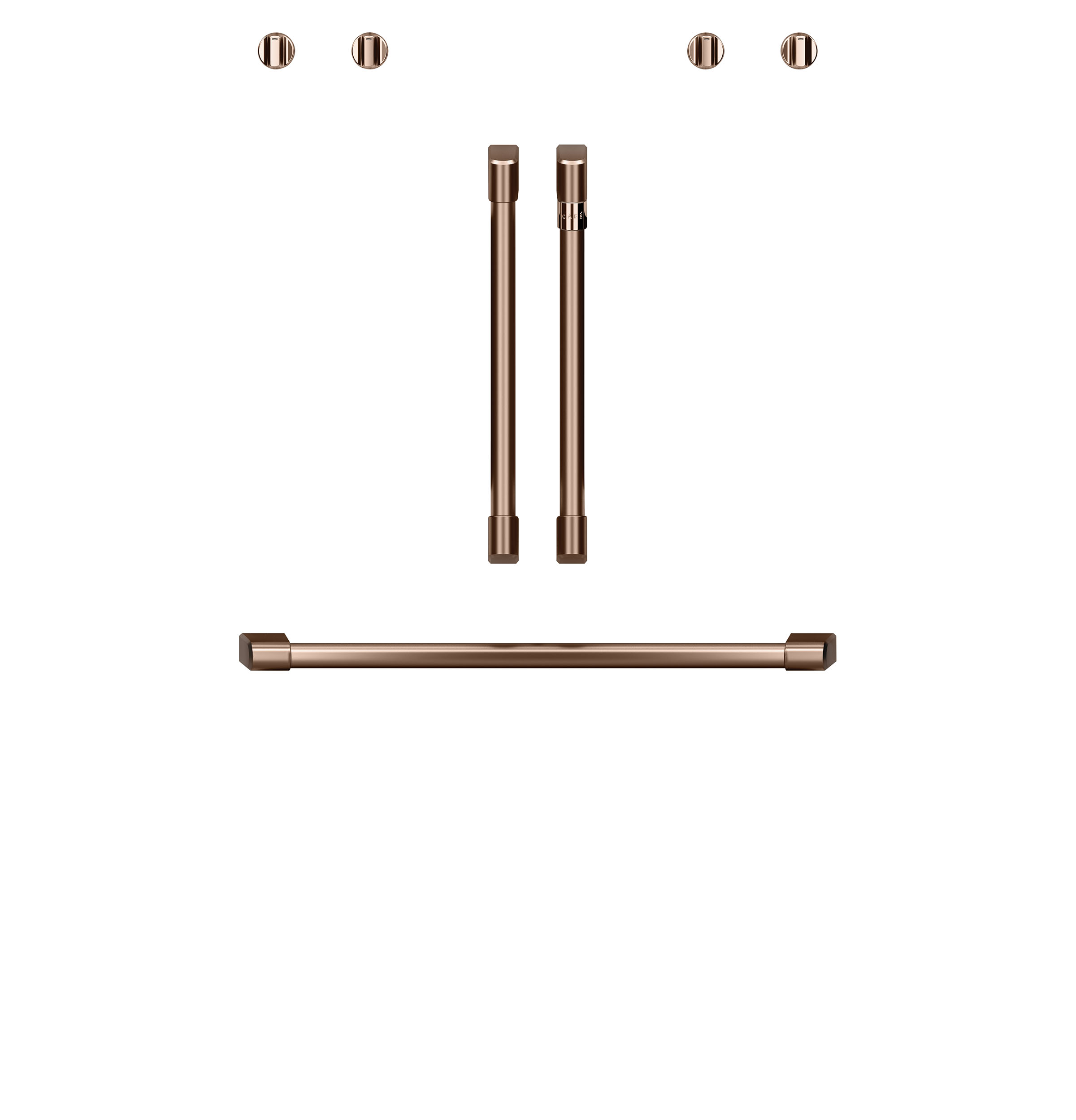 30" Width Hndl & Knob Kit for French-Dr Dbl Wall Ovens Brushed Copper For use w/ Wall Ovens — Not Connectable view 4